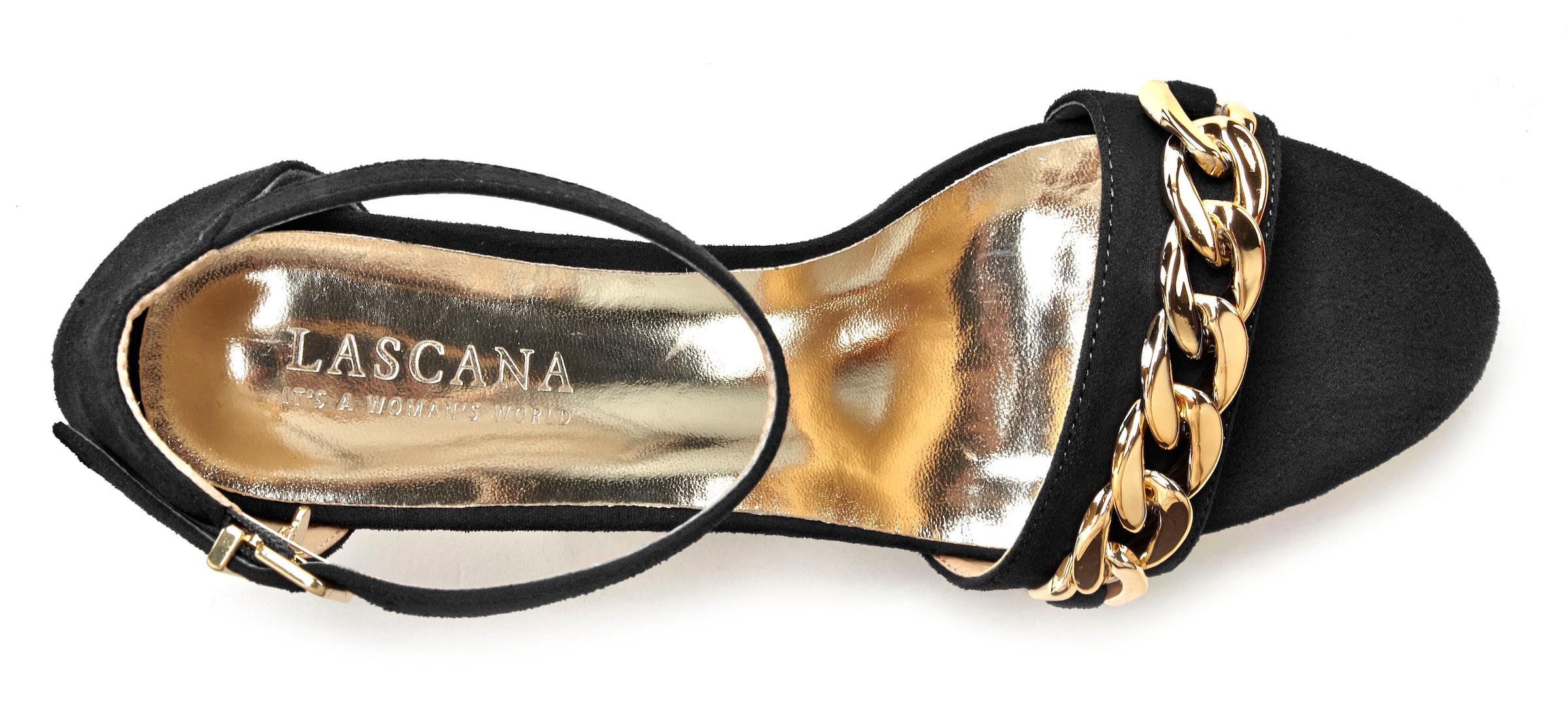 LASCANA Riemchensandalette »Sommerschuh«, Sandale, Sommerschuh mit Ketten-Element VEGAN
