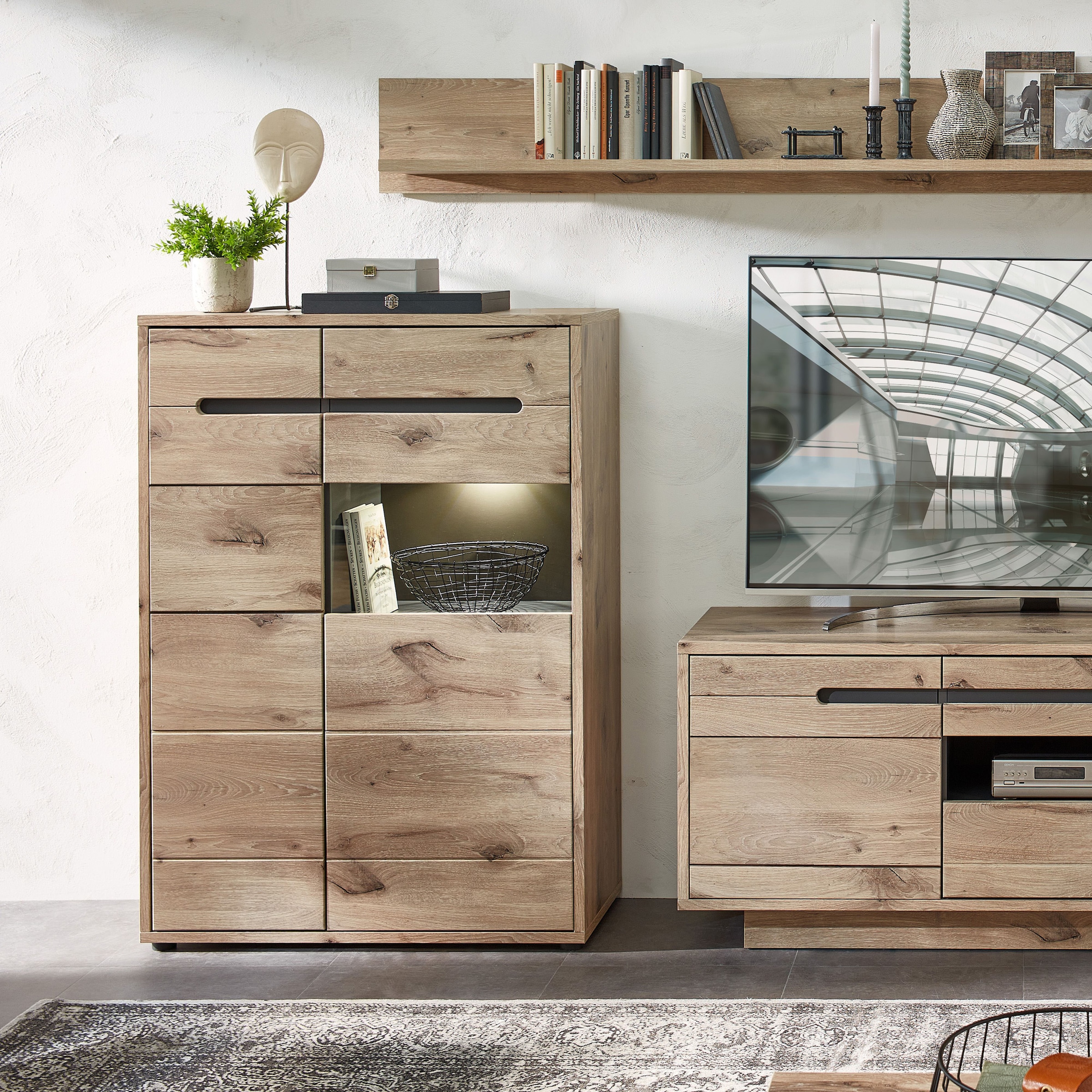 Innostyle Vitrine »BELLANO«, Viking Oak Nature