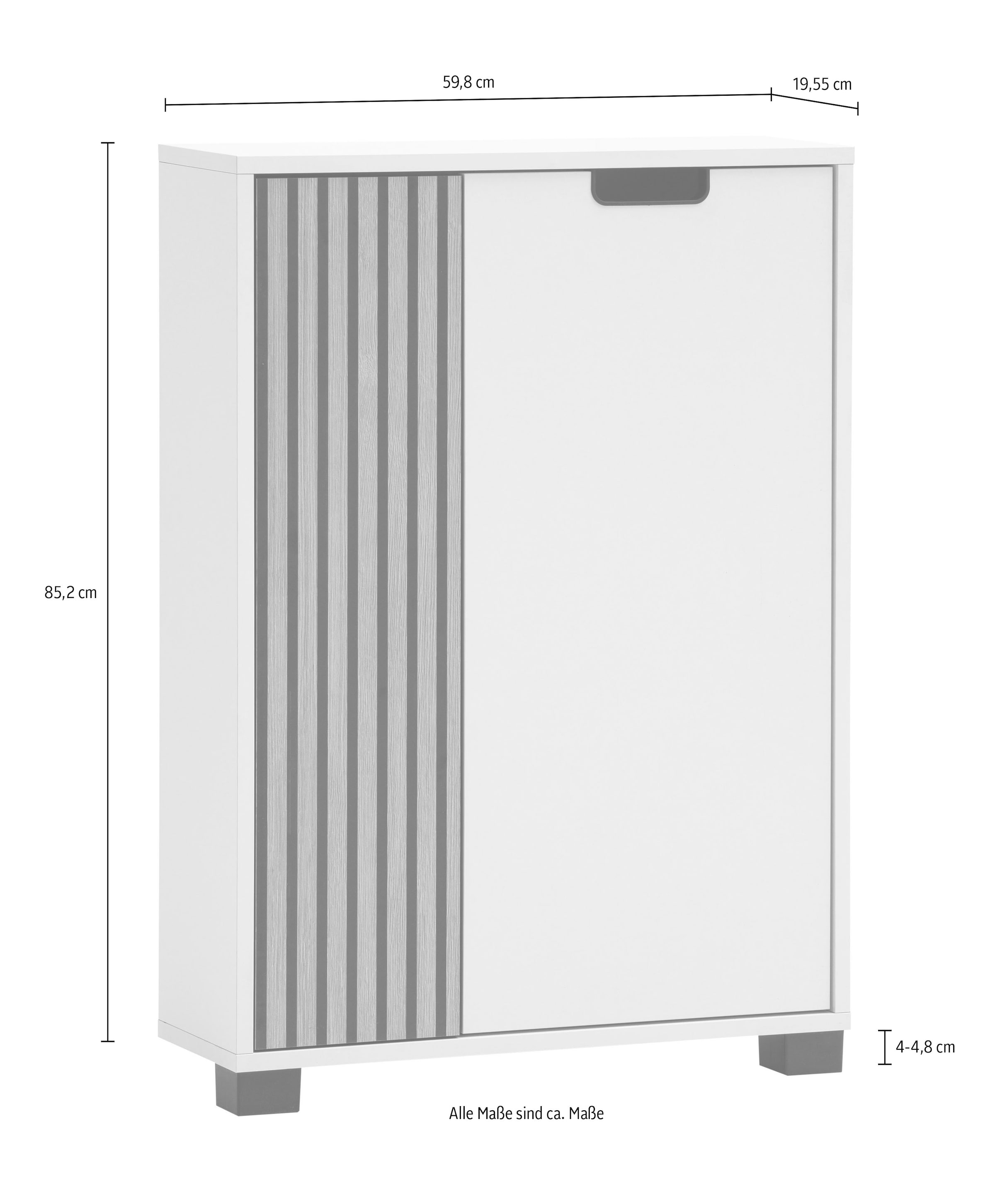 Schildmeyer Midischrank »Ryker Highboard, Breite 59 cm« 1 Stk. tlg. Tür links in Akustik-Optik - Breite: 19,5 cm, rechts: 36,1 cm