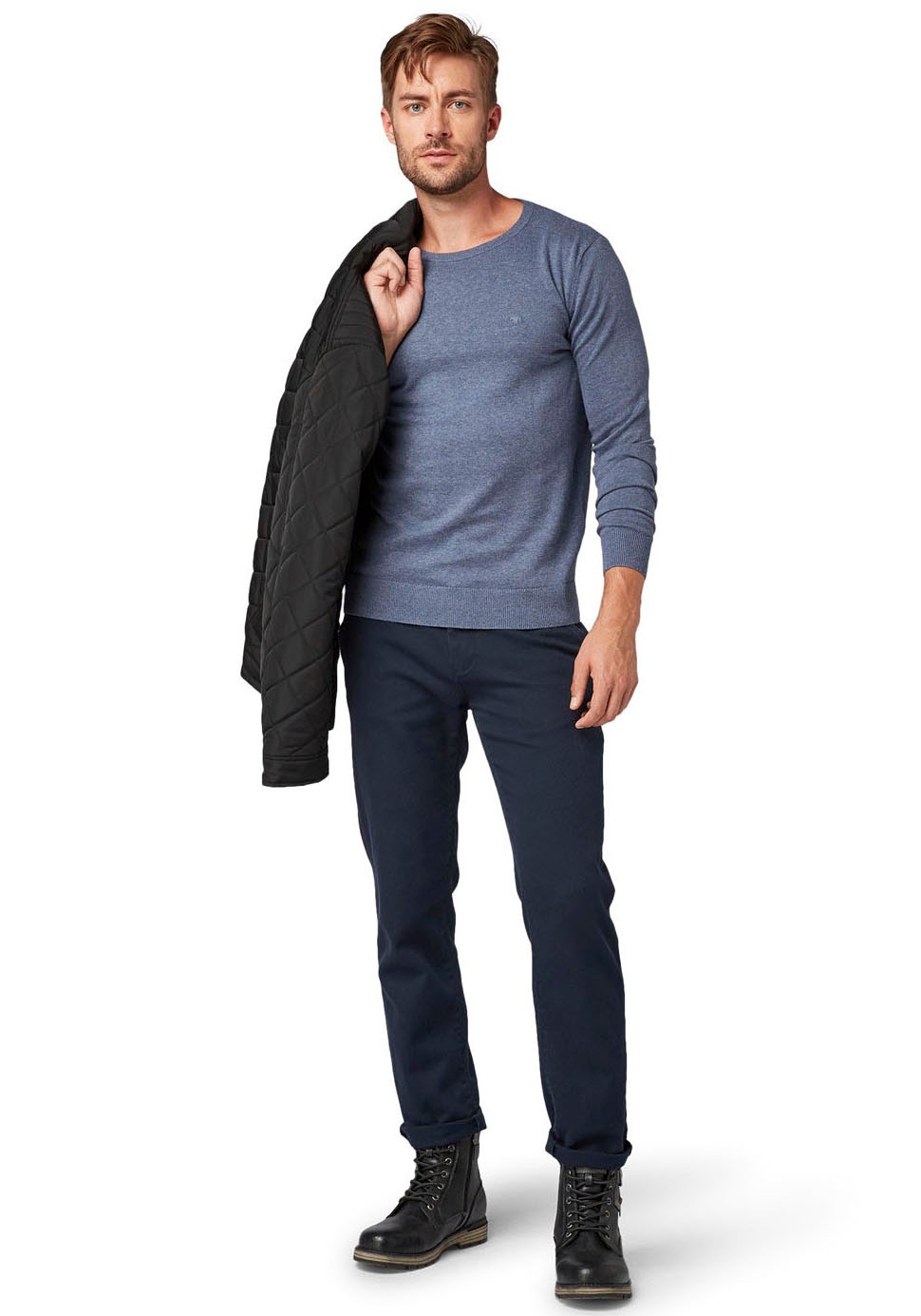 TOM TAILOR Rundhalspullover, meliert