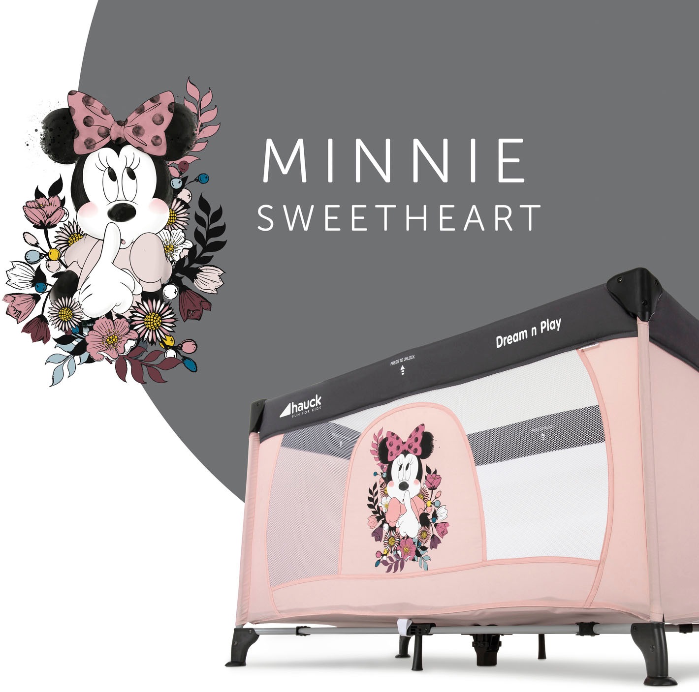 Hauck Baby-Reisebett »Dream N Play - Minnie Sweetheart«, inkl. Transporttasche