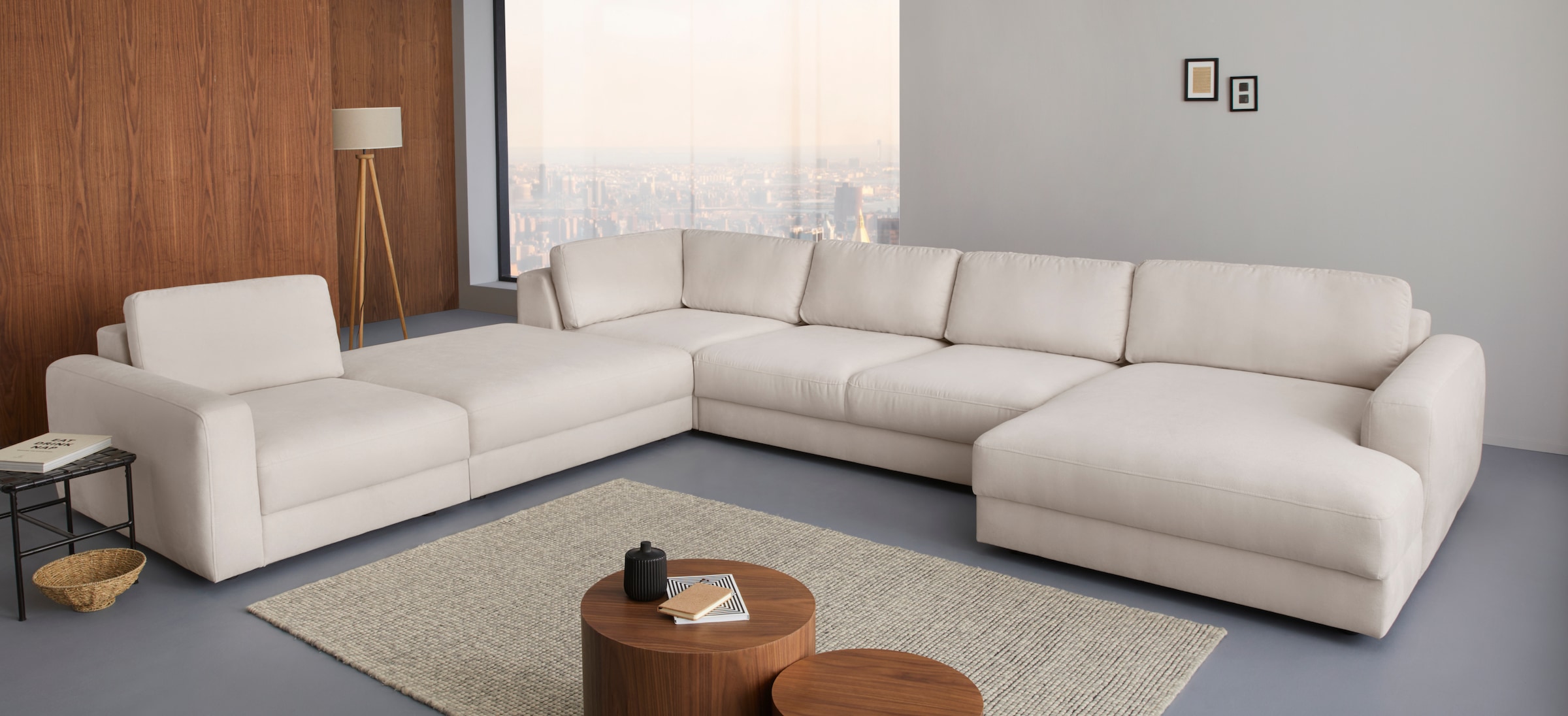 PLACES OF STYLE Wohnlandschaft »Bloomfield, Mega Polsterecke, Breite 390cm, viel Platz, U-Form« In verschiedenen Größen bestellbar