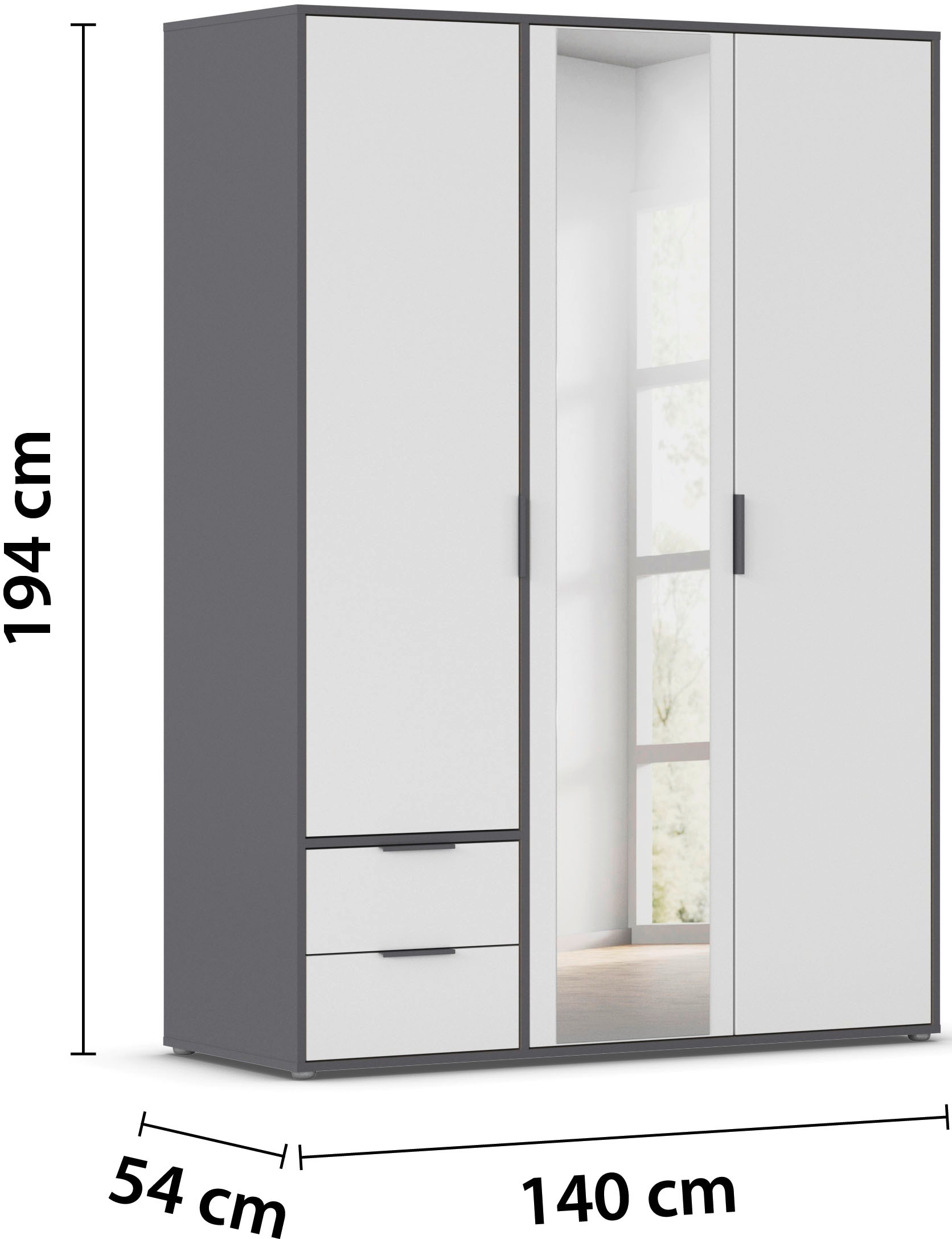 INOSIGN BY RAUCH Kleiderschrank »Schrank Garderobe Schlafzimmer Stauraum PAULLY TOPSELLER Wäscheschrank«, (mit 3 unterschiedlichen Griff-Varianten), OTTOS CHOICE 3 Griffvarianten MADE IN GERMANY