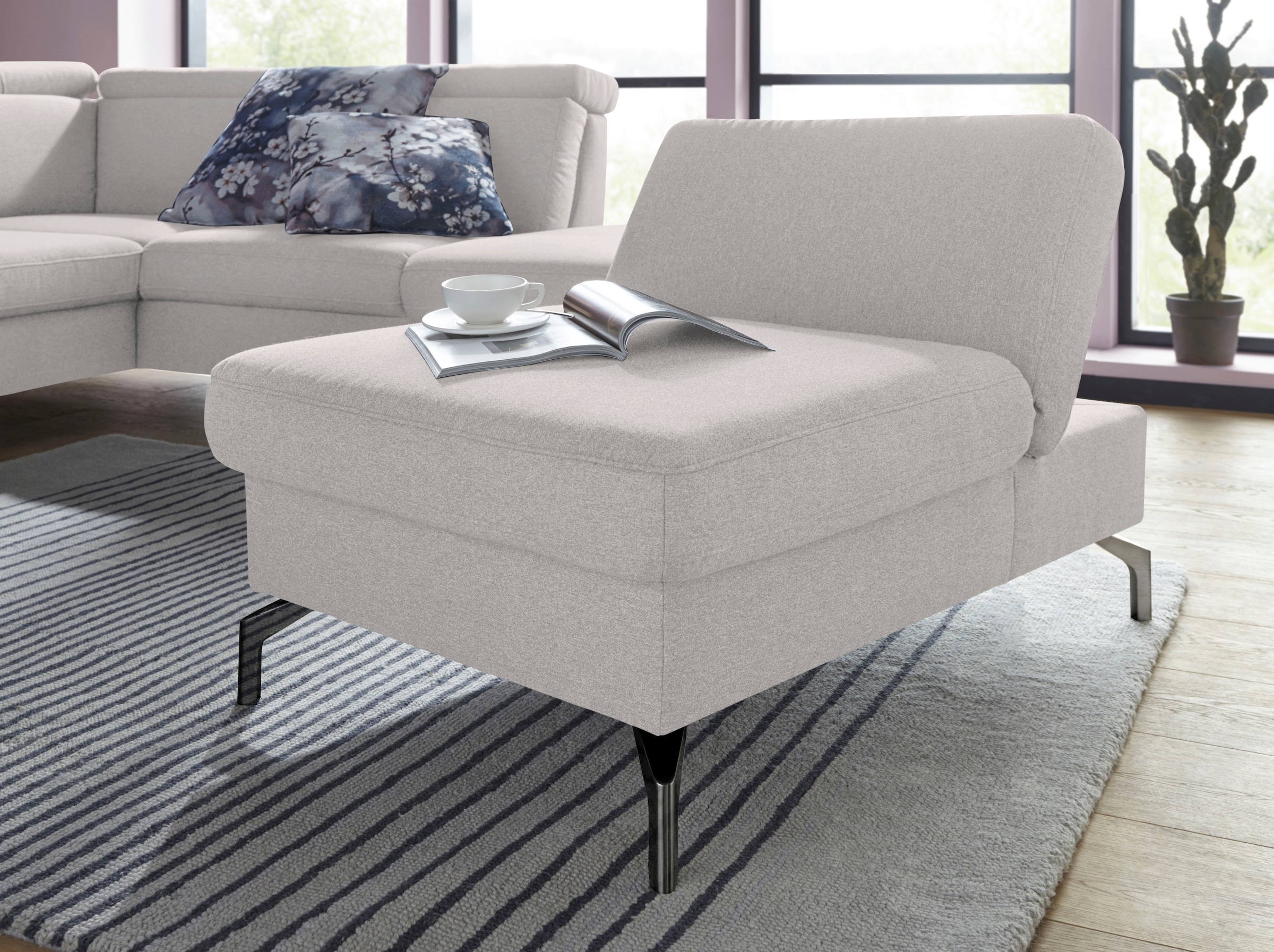 sit&more Hocker »Brisbane«, Fußhöhe 15 cm, mit Federkern und Klappfunktion