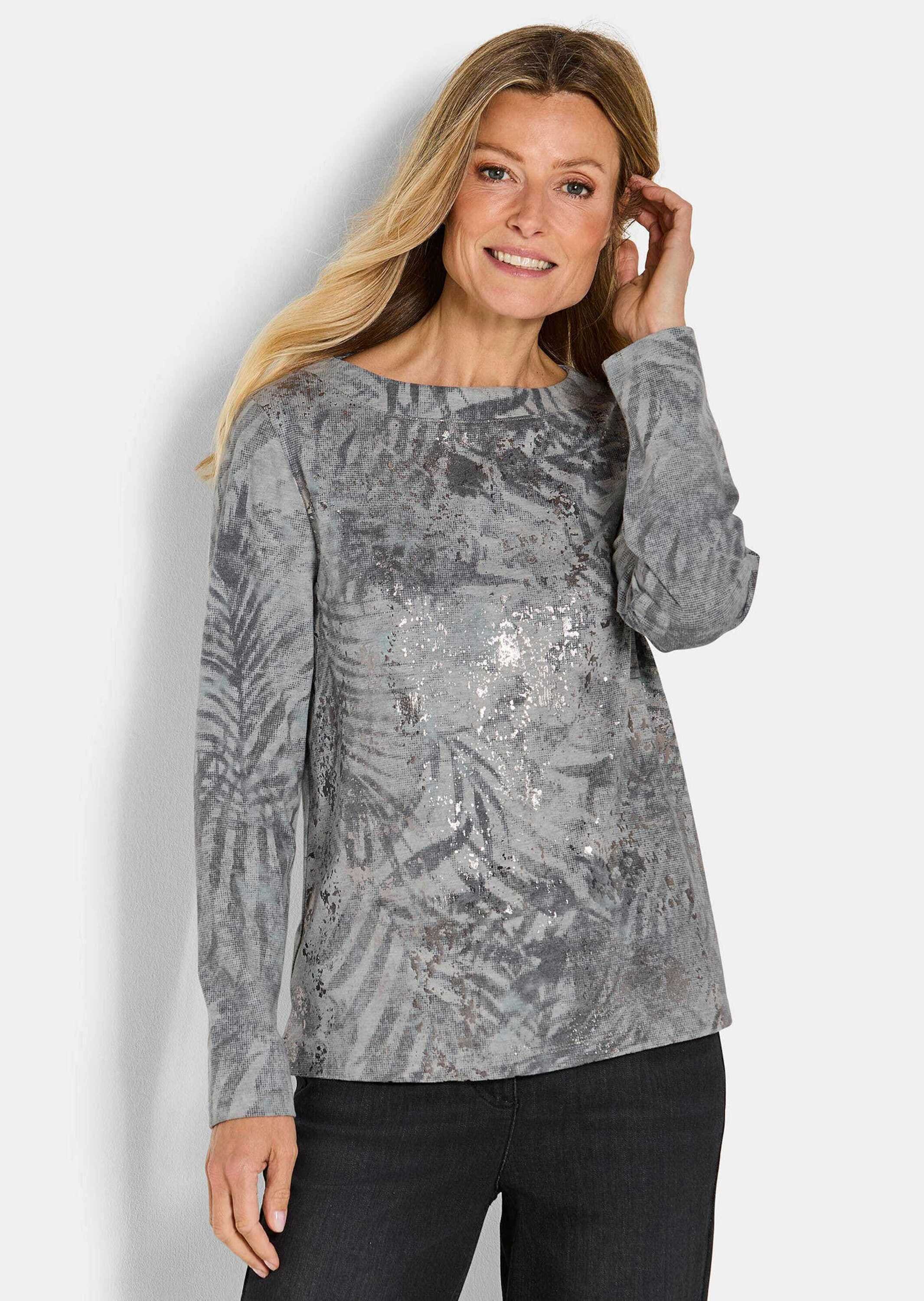 GOLDNER Print-Shirt »Sweatshirt in Metallic-Optik«