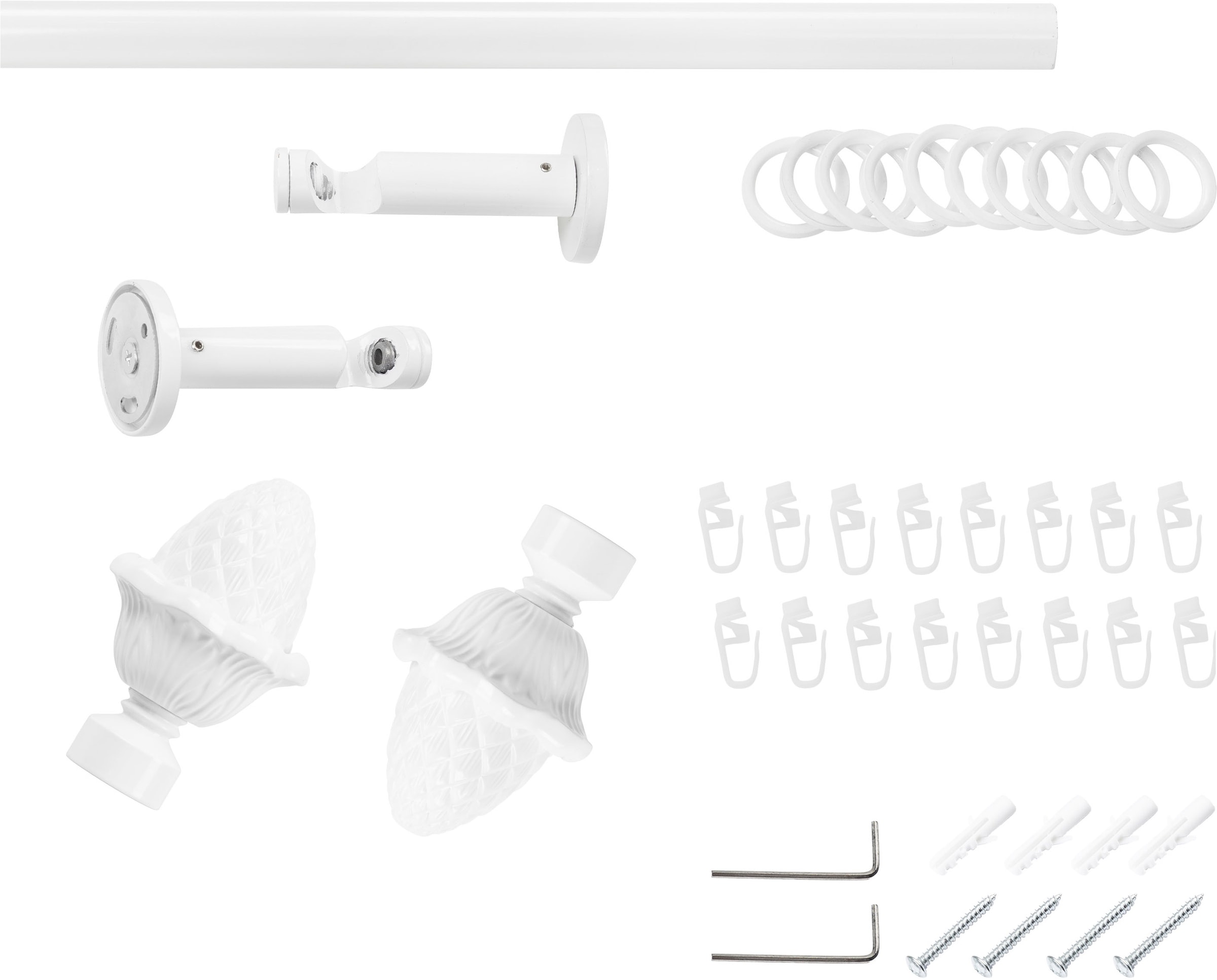 SN DECO GROUP Gardinenstange »Gardinenstange Nantes Ø 19 mm, 1-läufig, Fixmaß, verschraubt« Ø 19 mm Fixmaß;kürzbar