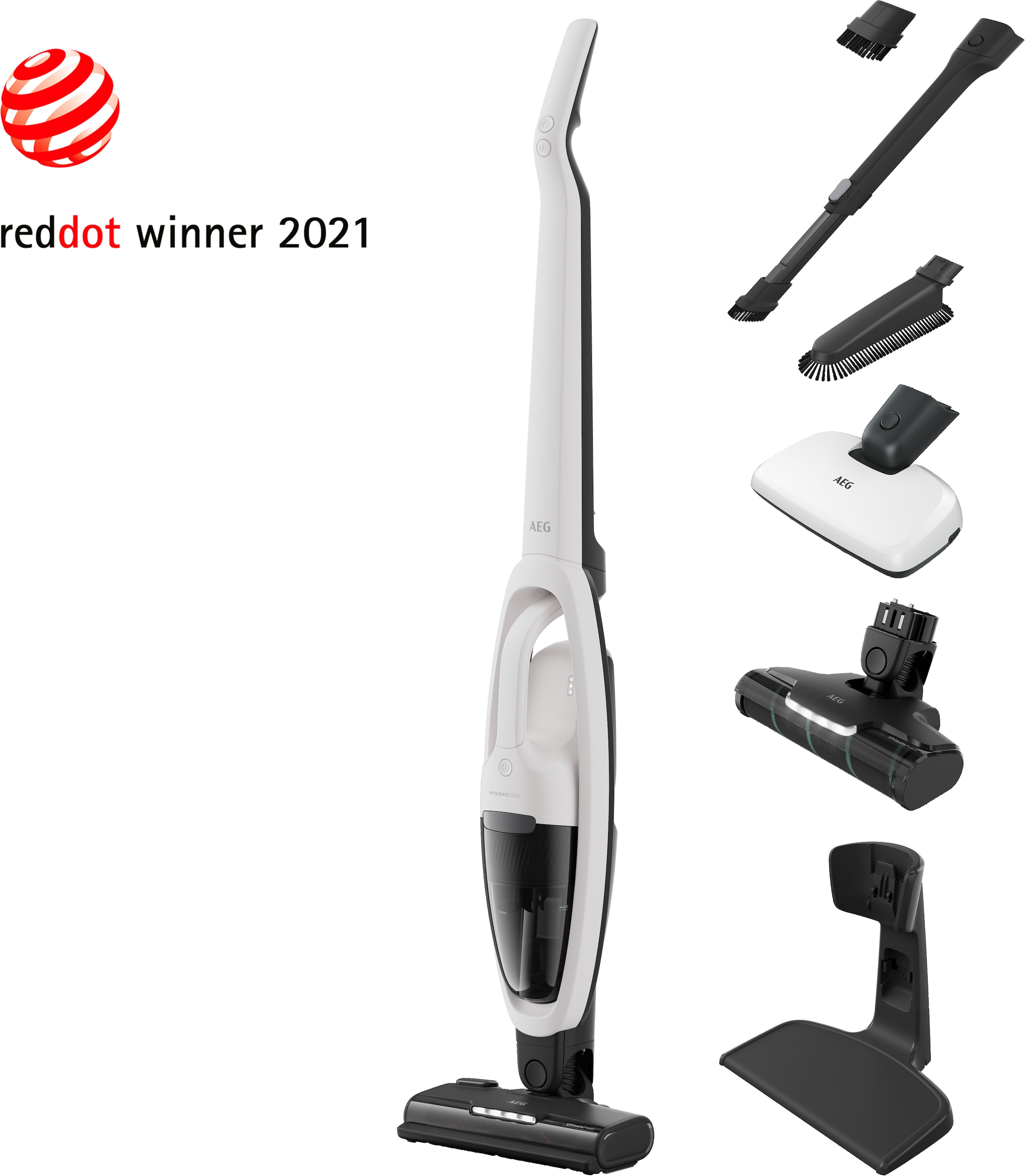AEG AS52H212XN Stabstaubsauger Akku Trocken Beutellos 0,3 l Weiß 2 Ah