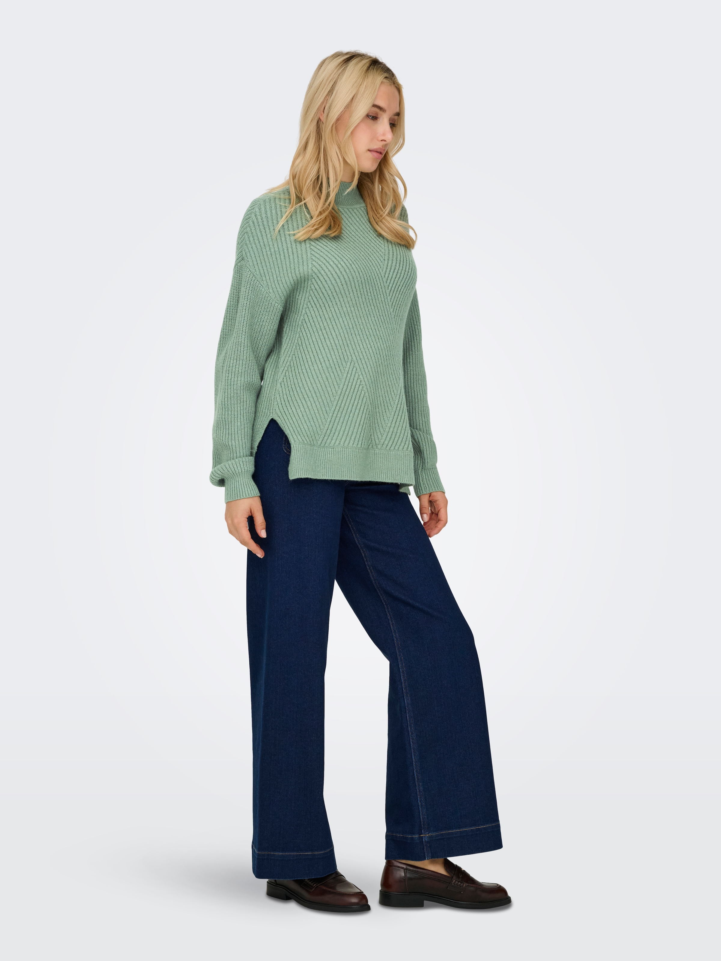 ONLY Strickpullover »ONLNELI LS HIGHNECK RIB PULLOVER EX KNT«