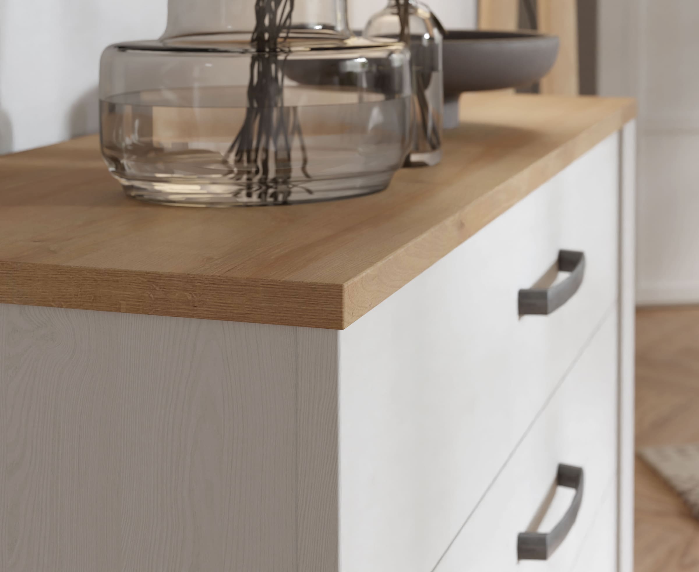 FORTE Kommode »Bohol« B/H/T71,7/106,2/42 cm, 5 Schubkästen, Landhaus