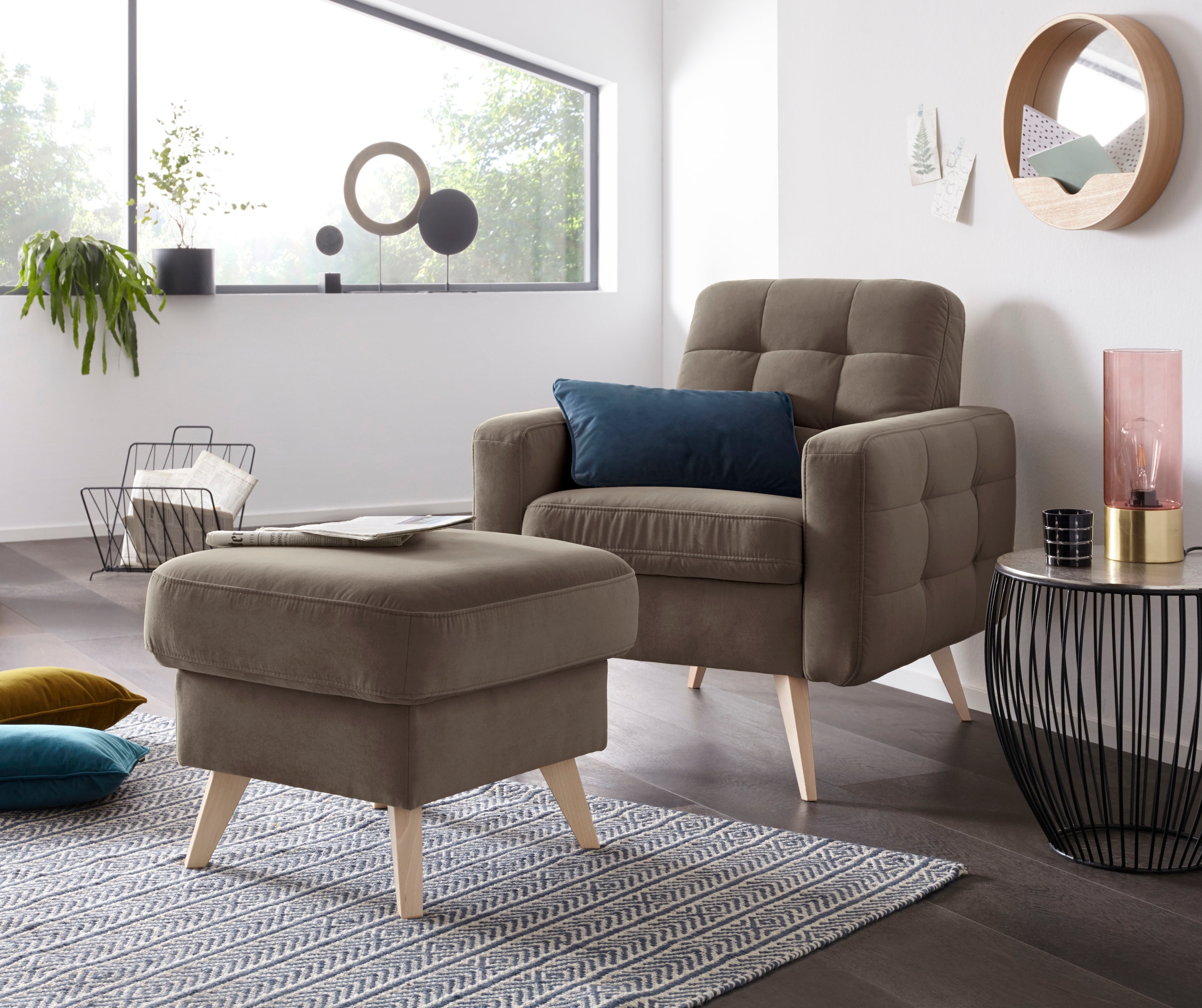 exxpo - sofa fashion Hocker »Nappa mit praktischem Staufach unter der Sitzfläche«