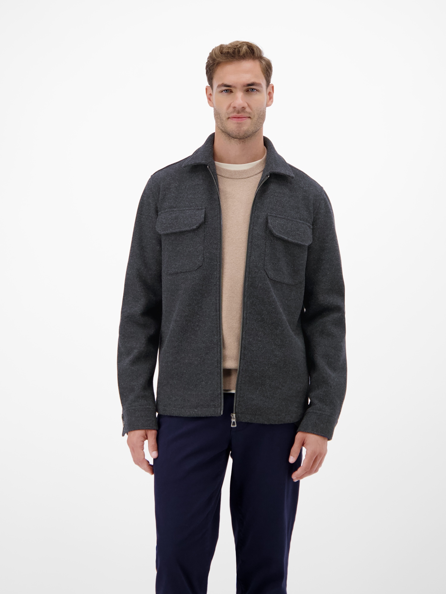 LERROS Langarmhemd »LERROS Herren Overshirt in urbanem Style«