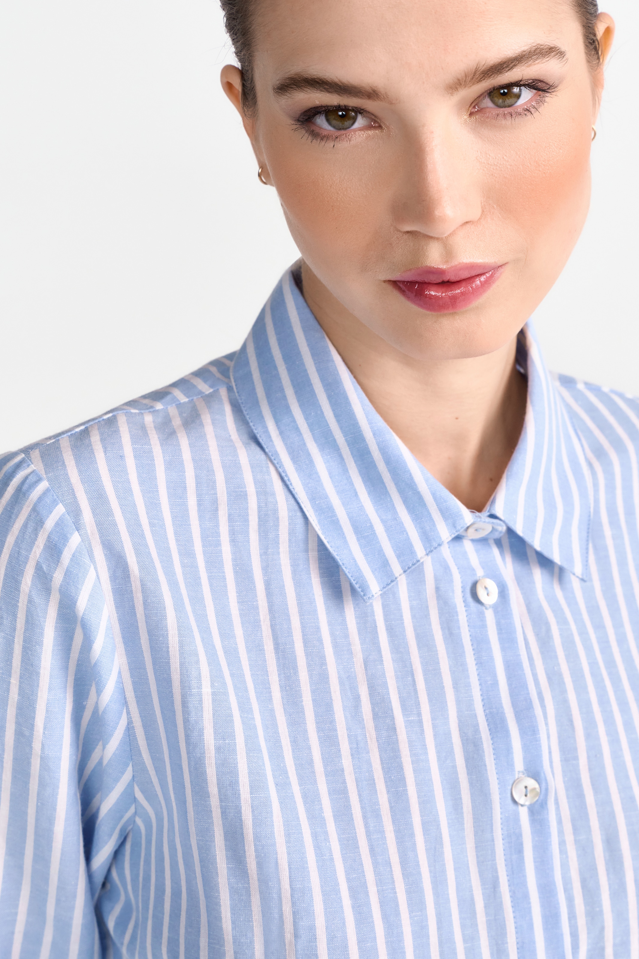 RICHROYAL Hemdbluse, Mit Rundhalsausschnitt und Knopfleiste