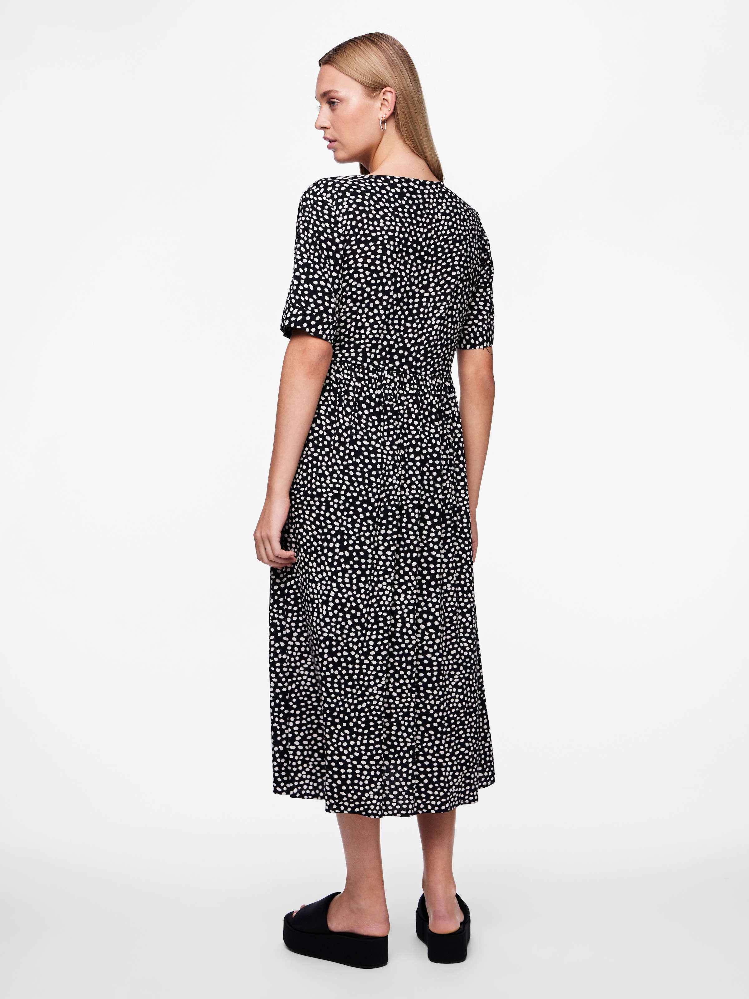 pieces Druckkleid »PCTALA SS STRING TIE MIDI DRESS NOOS BC«