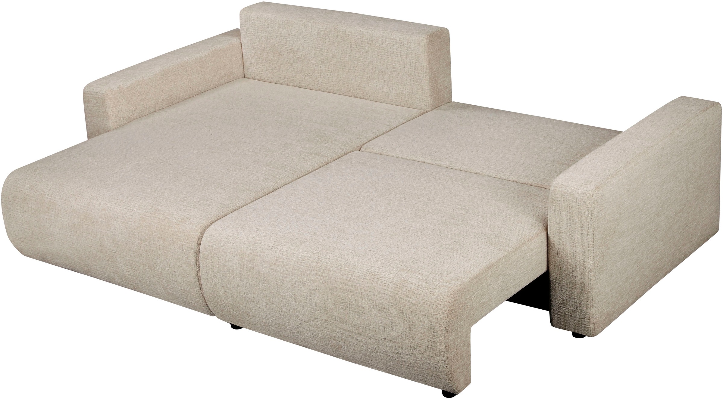 OTTO home Ecksofa »TILLIE L-Form, 229 cm - OTTO. Verlässliche Qualität.« Schlaffunktion (132/194), Bettkasten, Struktur-Bezug