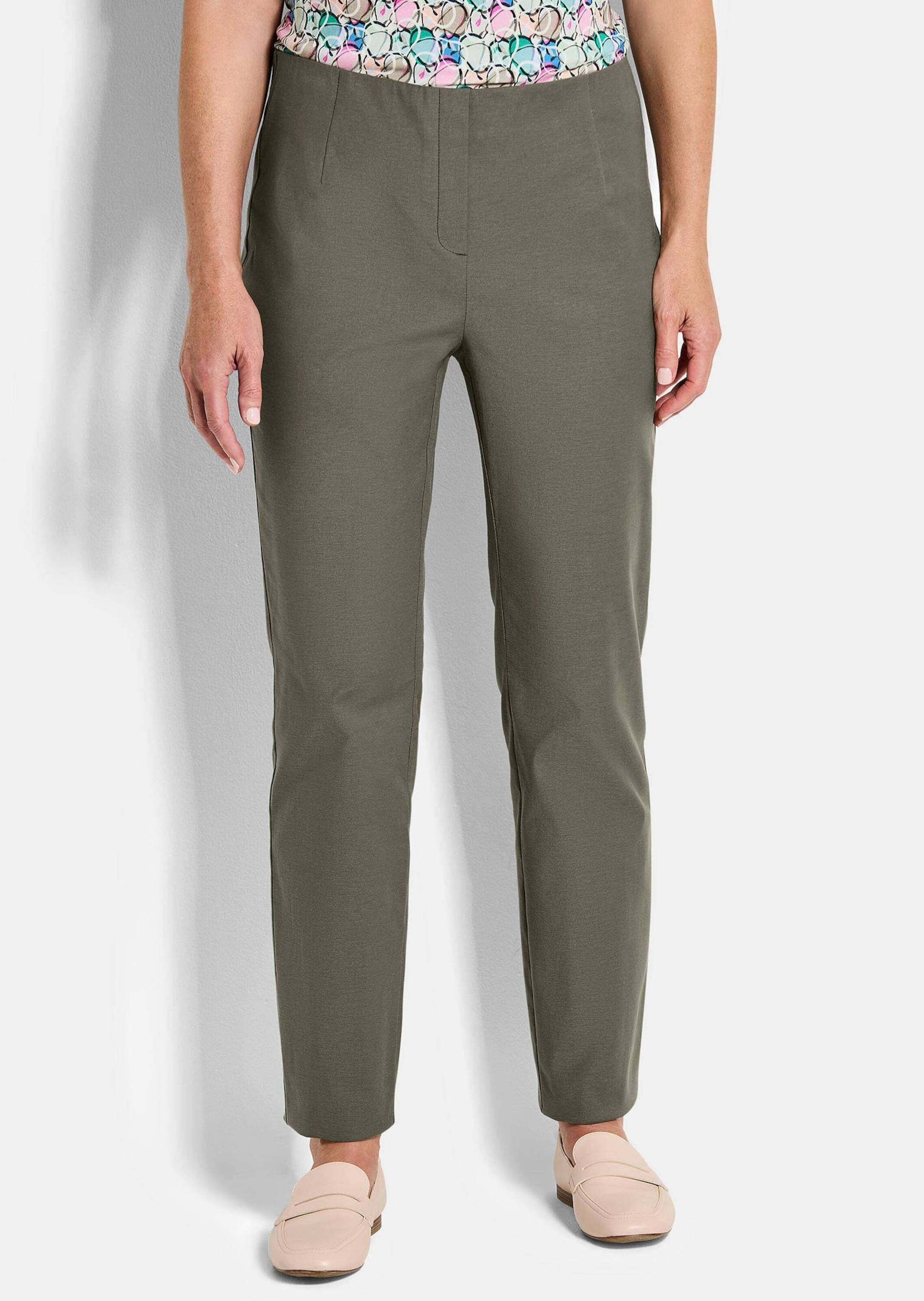 GOLDNER Chinohose »Kurzgröße Jerseyhose mit Schlupfbund«  Reissverschluß-Optik