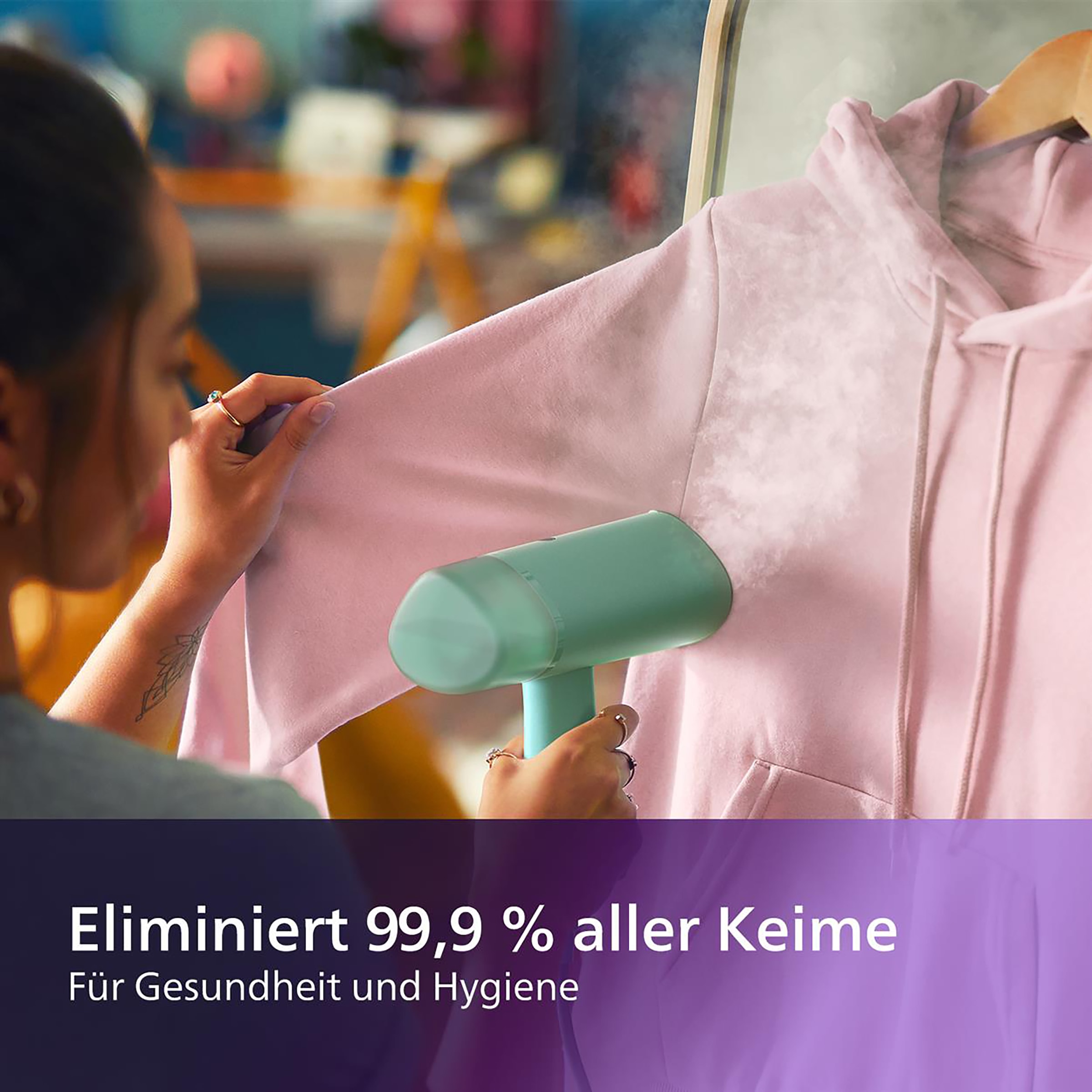 Philips Dampfbürste »STH3010, 100 ml abnehmbarer Wassertank«, 1000 W, Steamer zum Glätten und Auffrischen von Kleidung