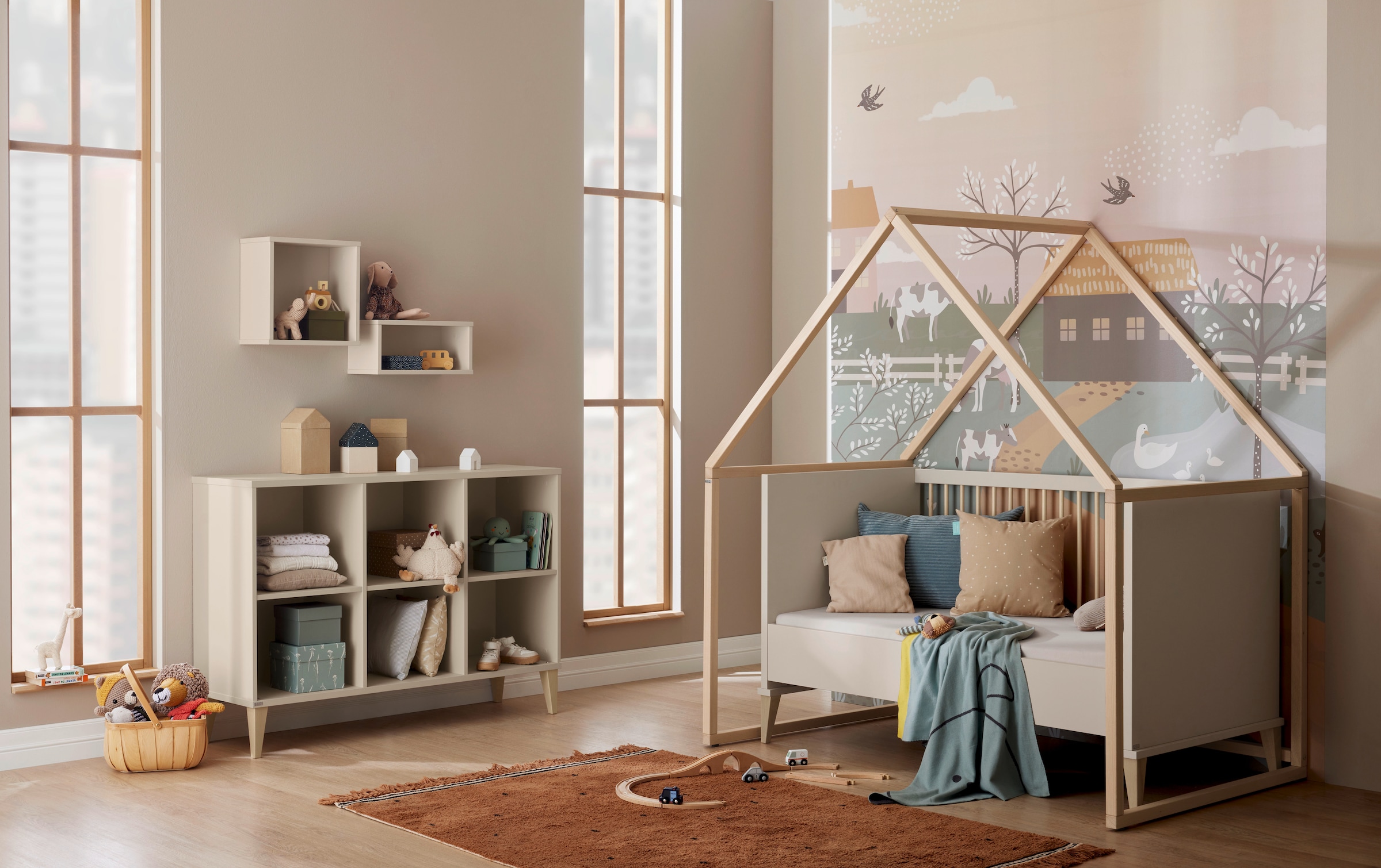 PAIDI Umbauseiten »JONTE für den Umbau vom Babybett zum Juniorbett« Erweiterungs-Set zum Kinderbett 70x140cm in Beige