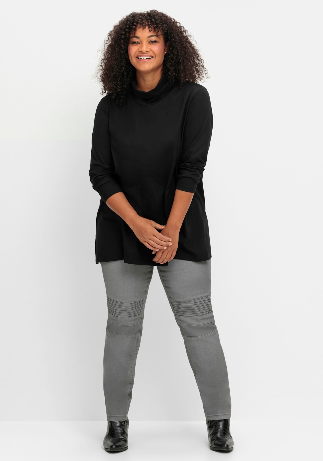 Sheego Rollkragenshirt »Rollkragenshirt«, (1 tlg.)
