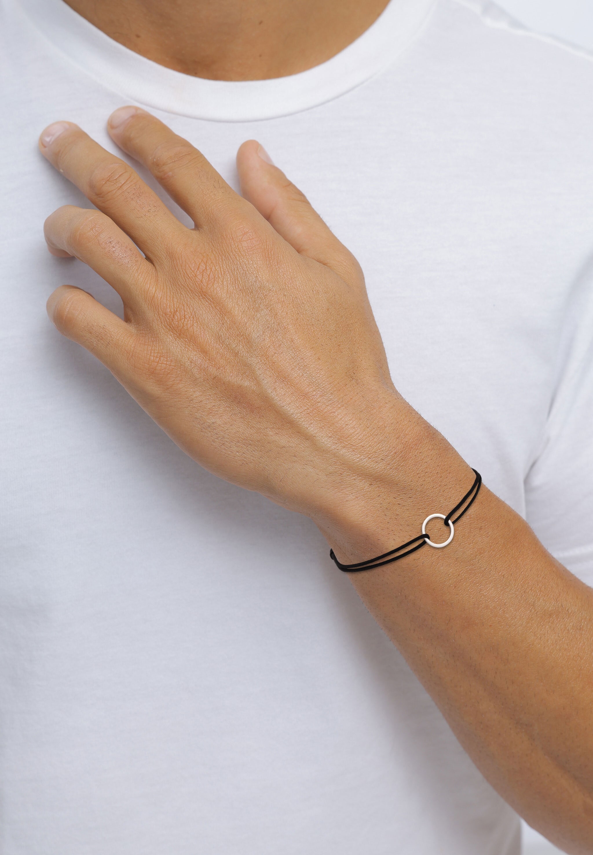 Kuzzoi Armkette »Armband Nylonband Kreis 925 Sterling Silber«