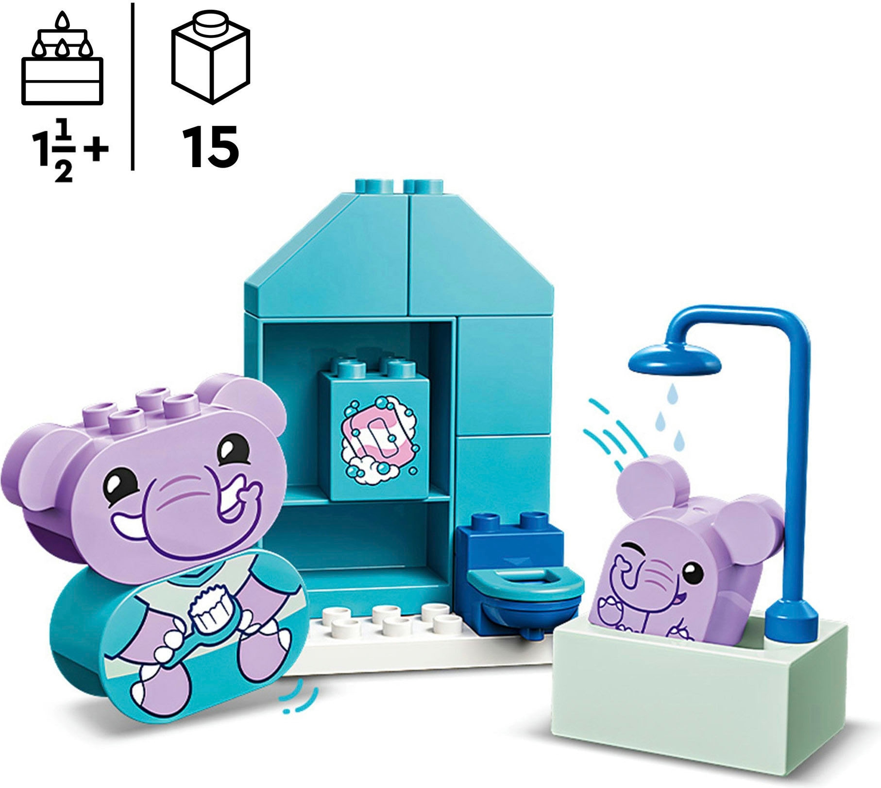 LEGO® Konstruktionsspielsteine »Alltagsroutinen: Baden (10413), LEGO DUPLO My First«, (15 St.), Made in Europe