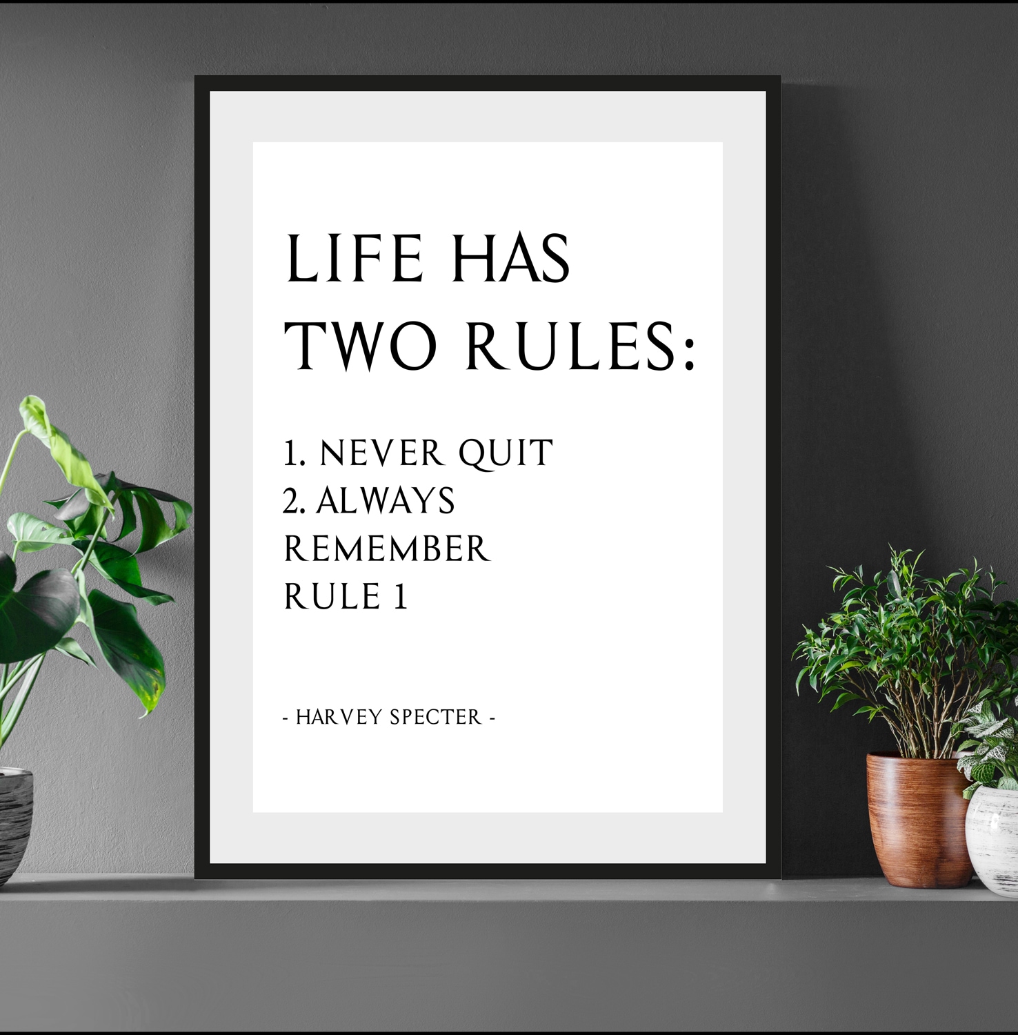 queence Bild »Never Quit« Filmszene | Humor | Motivationsbilder | Schriftzug | Sprüche & Texte Spruch, gerahmt