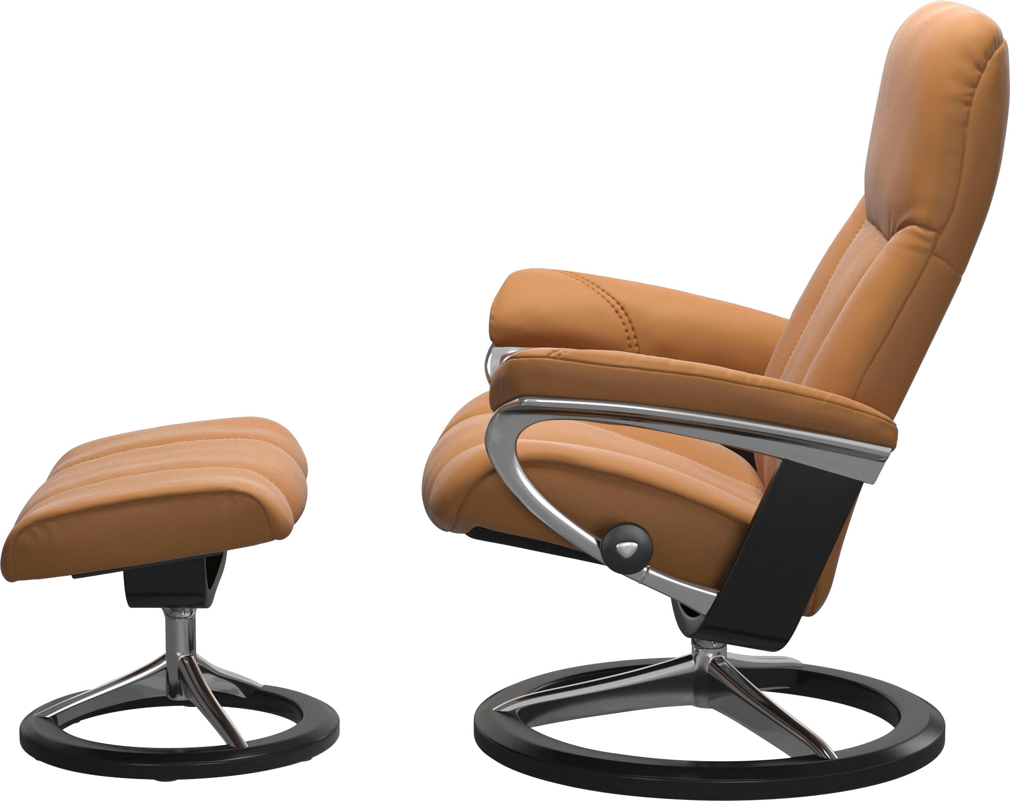 Stressless® Relaxsessel »Consul«, (Set, Relaxsessel mit Hocker), mit Hocker, mit Signature Base, Größe L, Gestell Schwarz