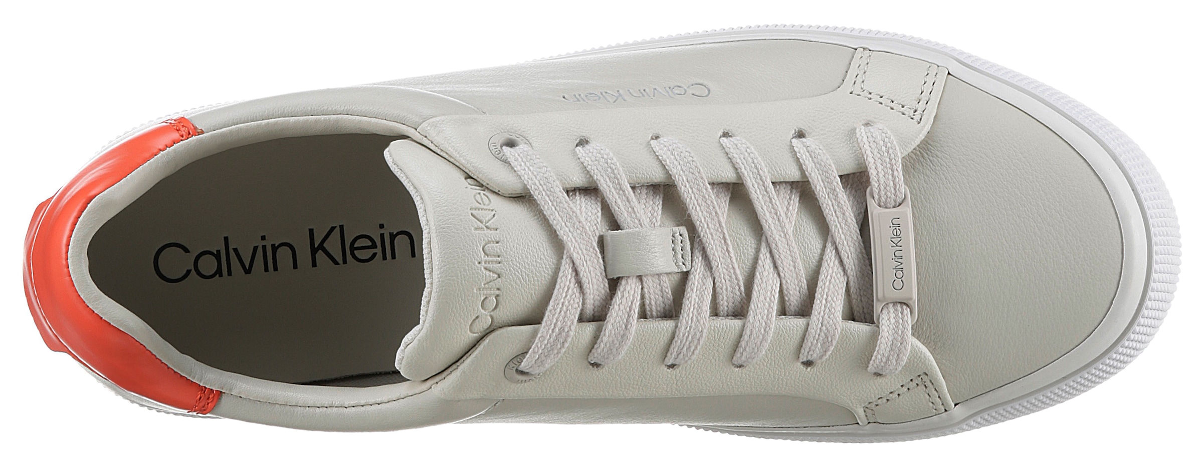 Calvin Klein Plateausneaker »VULC LACE UP - DIAMOND FOXING«, mit Kontrastbesatz an der Ferse, Freizeitschuh, Halbschuh, Schnürschuh