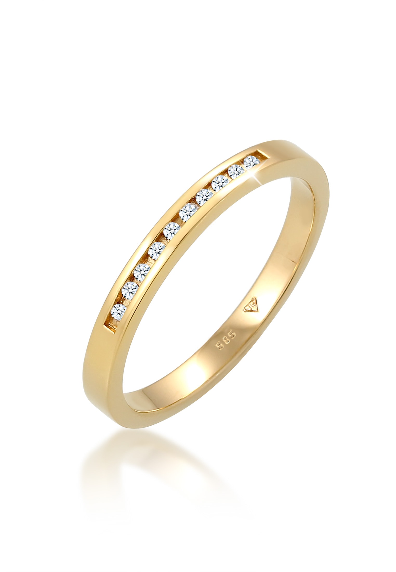 Trauring »Ring Verlobung Bandring Diamant (0.05 ct.) 585 Gelbgold«