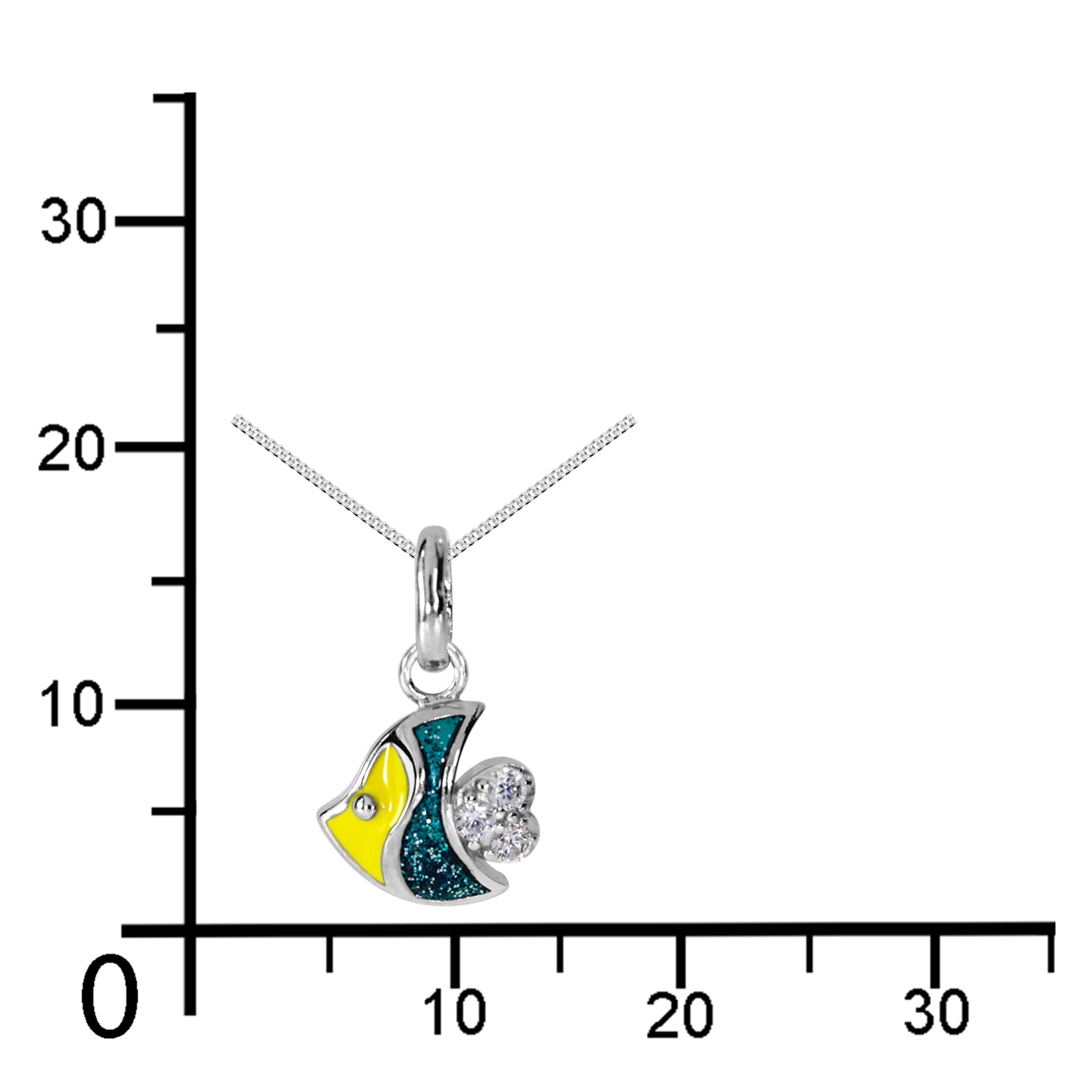 OSTSEE-SCHMUCK Kette mit Anhänger »- kleiner Fisch - Silber 925/000 - Zirkonia«