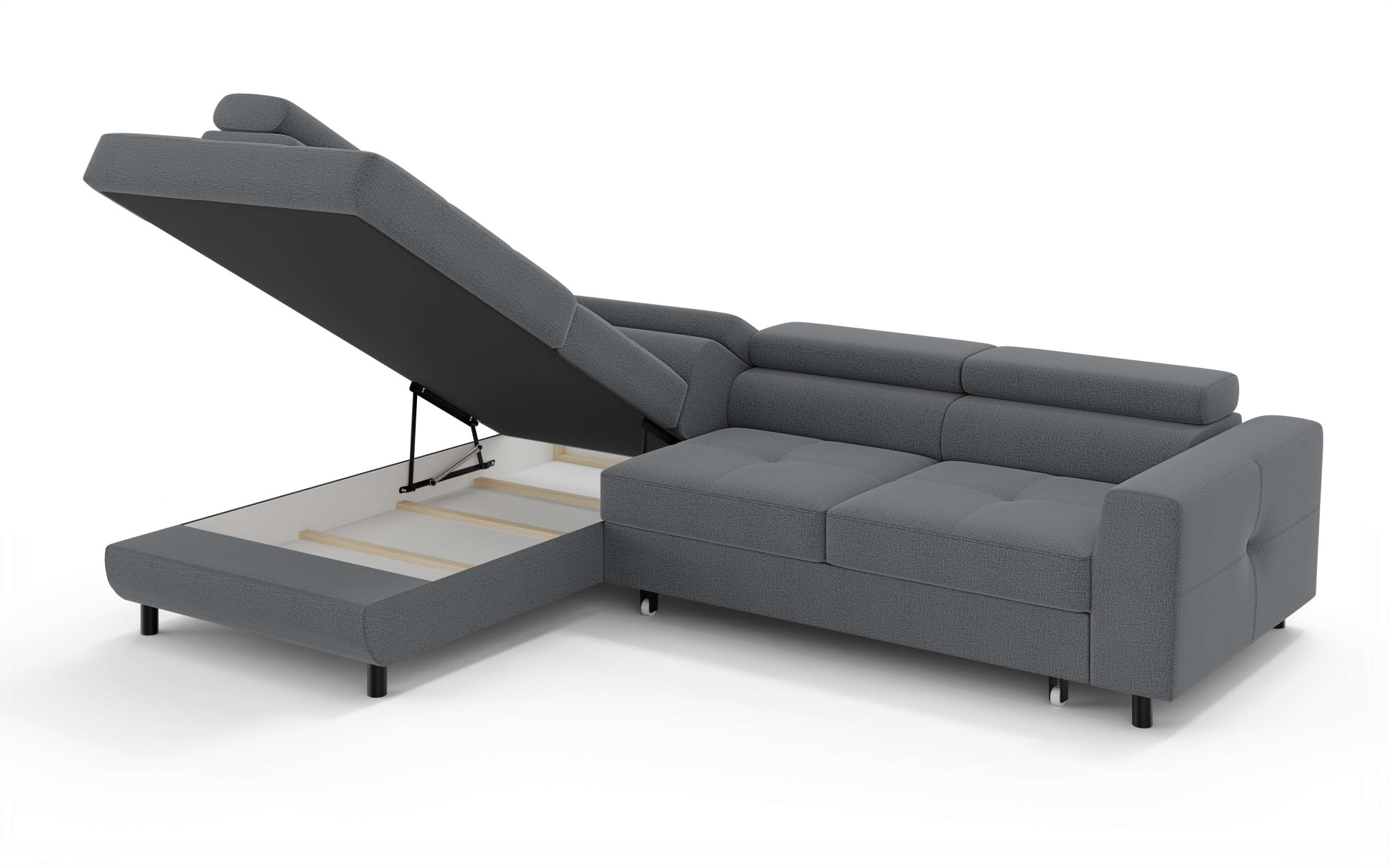 OTTO home »AADEN Schlafsofa 254 cm - OTTO. Verlässliche Qualität.« mit Bettfunktion, Bettkasten, Kopfstützen, rechts/links bestellbar