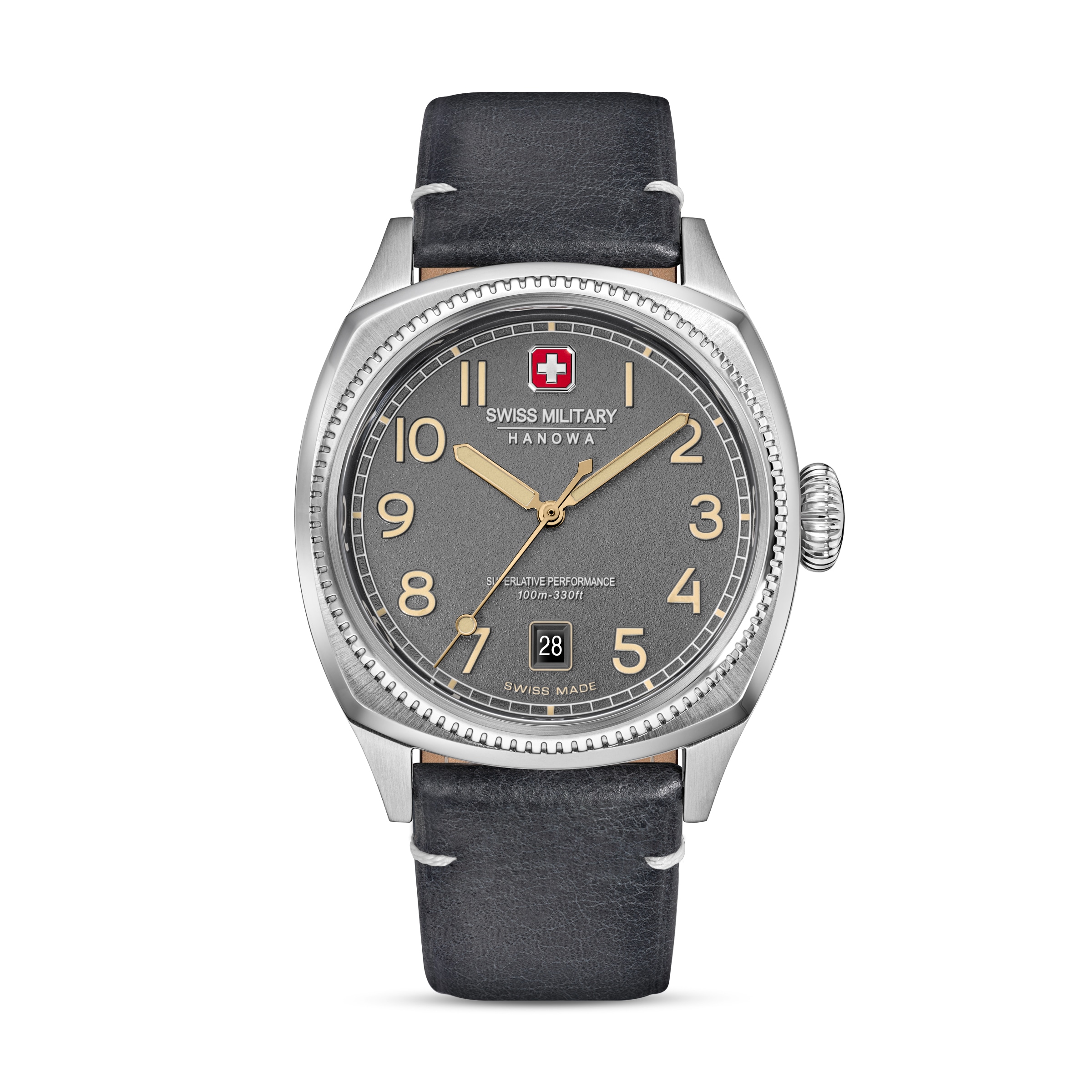 Swiss Military Hanowa Quarzuhr »Condor« Armbanduhr, Herrenuhr, Swiss Made, Lederarmband, analog, Tag