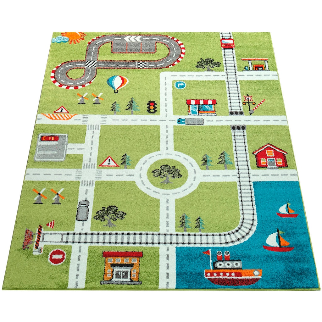 Paco Home Kinderteppich »ECE Straße 994«, rechteckig, Kurzflor, Straßen-Spiel-Teppich, Kinderzimmer