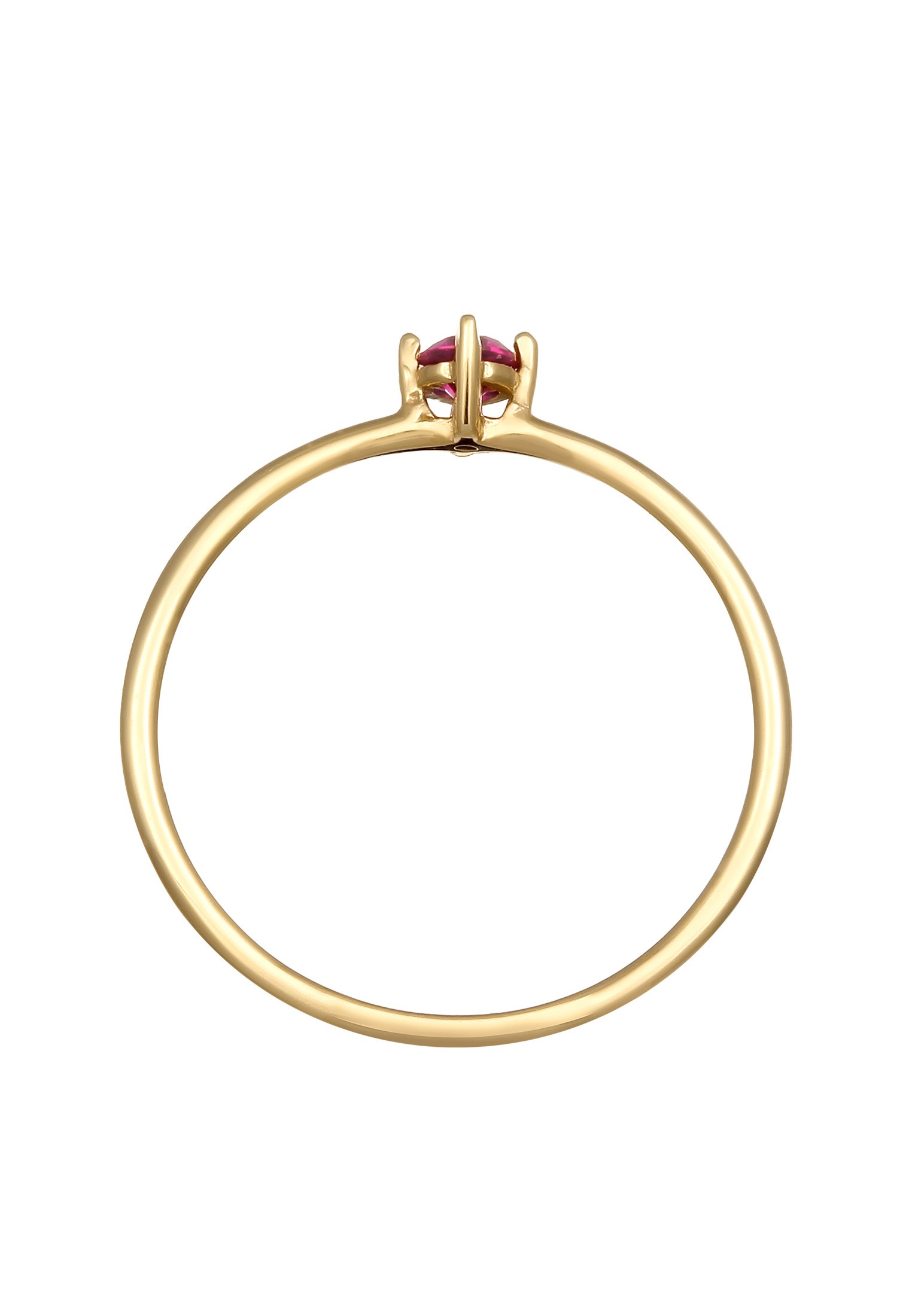 Elli Premium Silberring »Ring Synthetischer Rubin Rosa Diamantschliff (1ct) 375 Gelbgold«