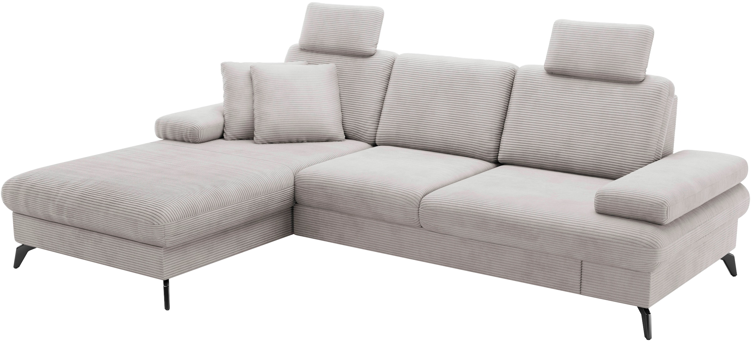 sit&more Ecksofa »Morris Jubi L-Form, B: 247 cm«, mit Armteilfunktion & 1 Zierkissen, optional Bettfunktion