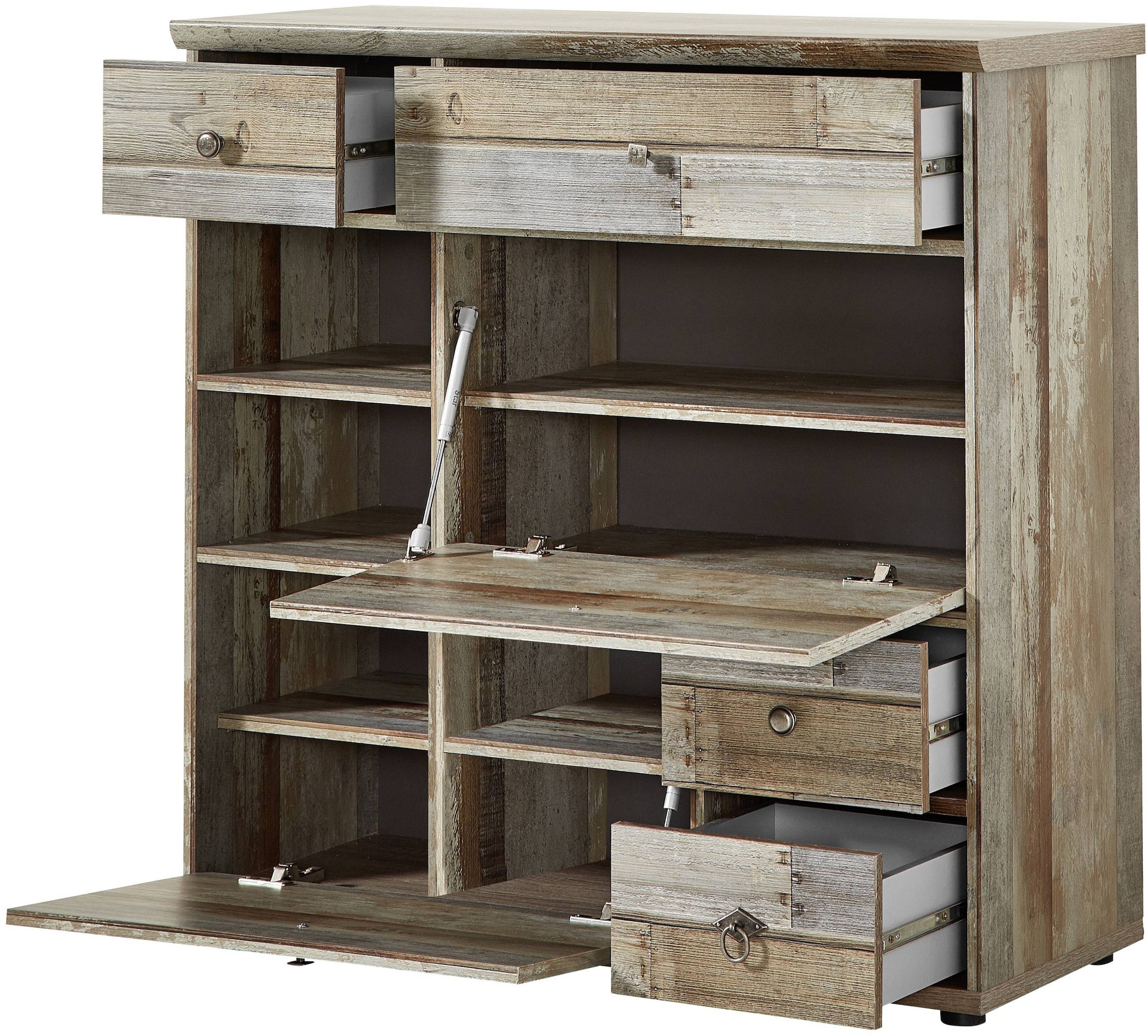 Innostyle Schuhschrank »BONANZA« 1 Stk. tlg. 2 Klappen, 8 Fächer, 4Schübe, Softclose, ABS Kanten