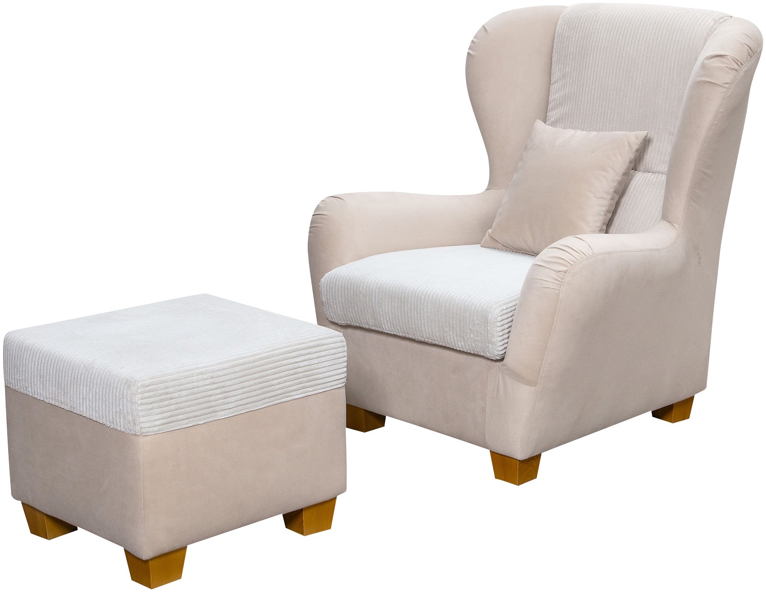 Home affaire Ohrensessel »Oliver«, Ohrensess,mit Hocker,Zierkissen,Klassische Form