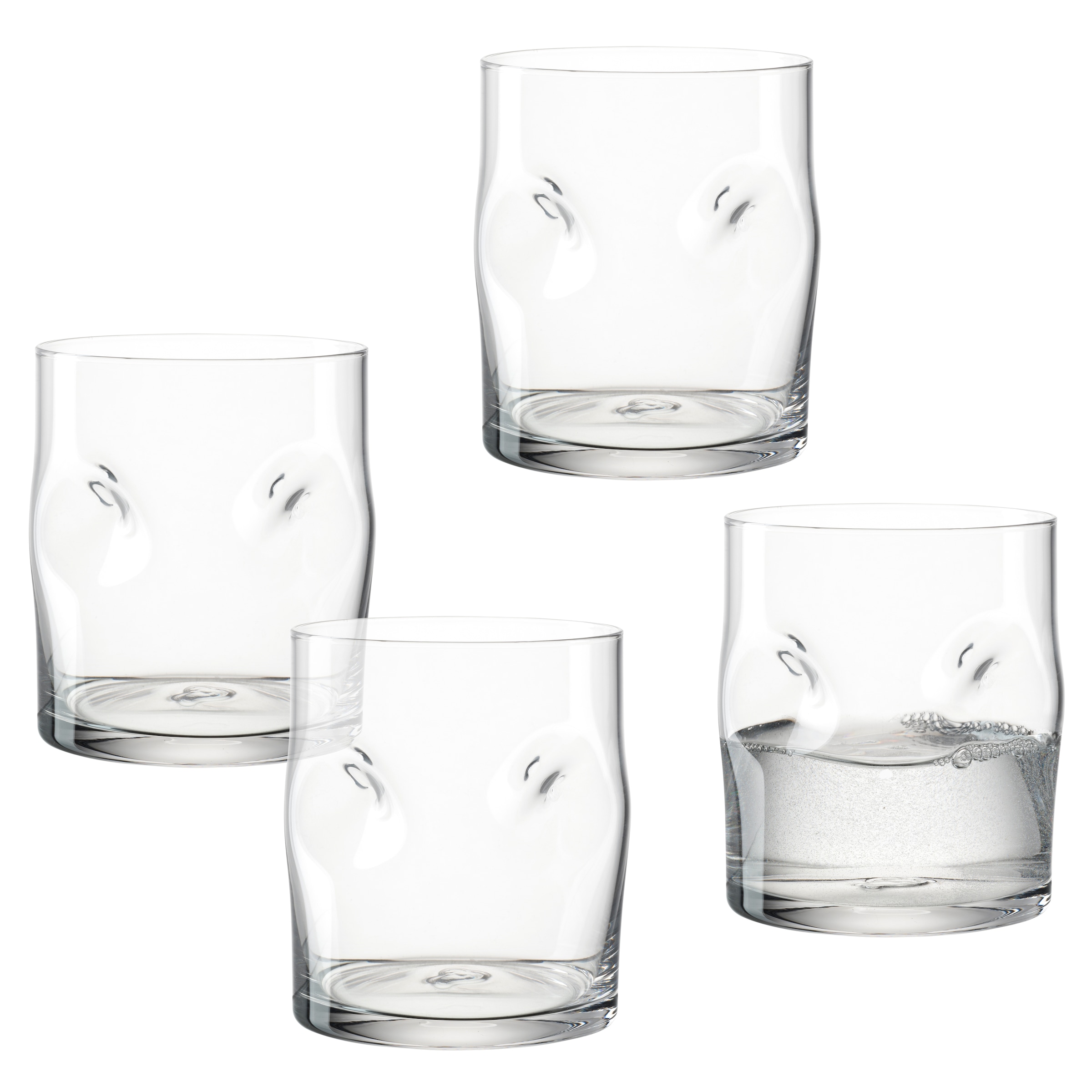 LEONARDO Gläser-Set »Trinkglas VESUVIO, 300 ml, 4er-Set« konische Form, markantes Design - mit Einquetschungen