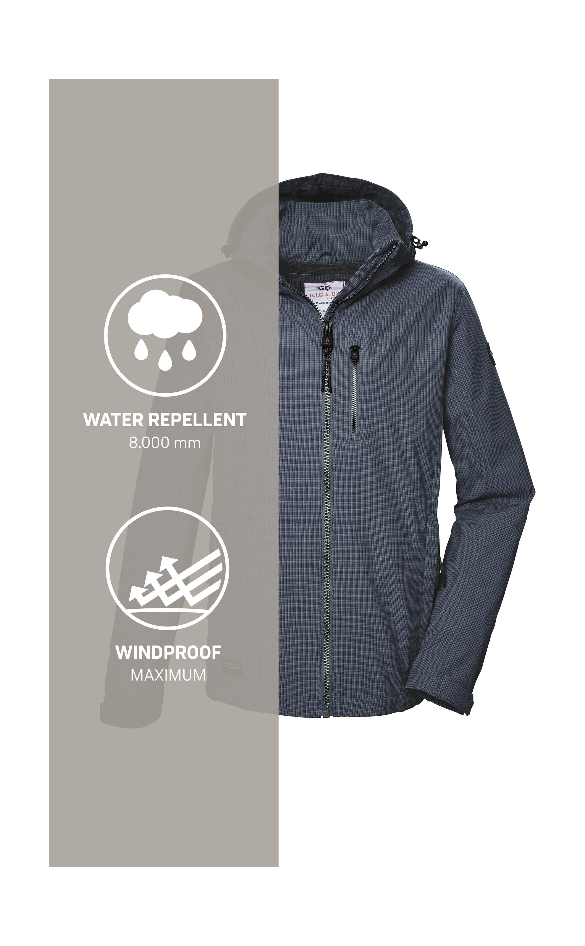 G.I.G.A. DX by killtec Softshelljacke »GS 82 MN SFTSHLL JCKT«, Wasserabweisende, winddichte Herrenjacke mit abnehmbarer Kapuze