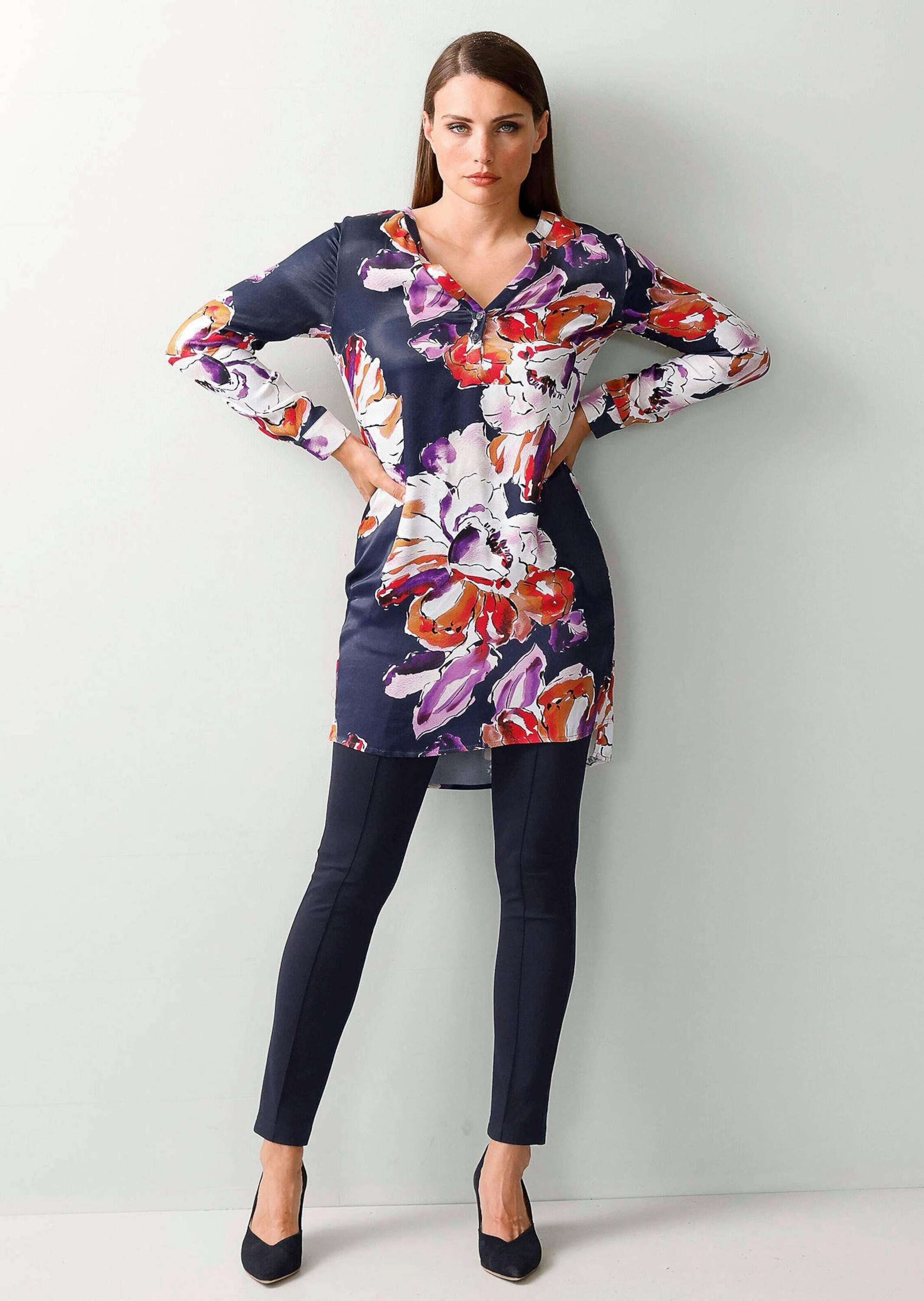 Alba Moda Langarmbluse »Longbluse Longbluse mit floralem Print«