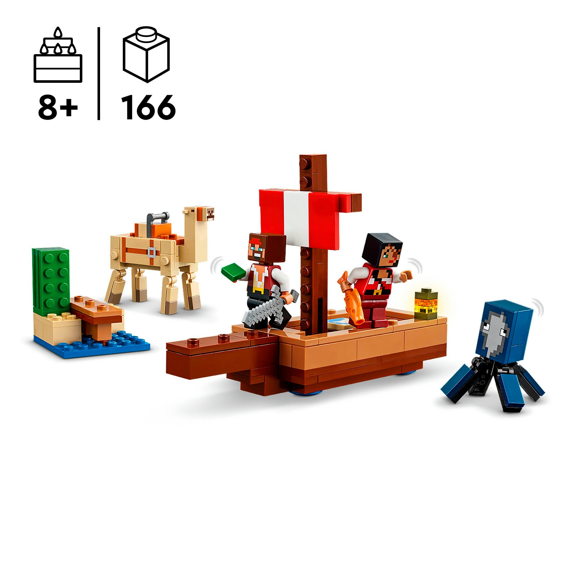 LEGO® Konstruktionsspielsteine »Die Piratenschiffreise (21259), LEGO Minecraft«, (166 St.), Made in Europe