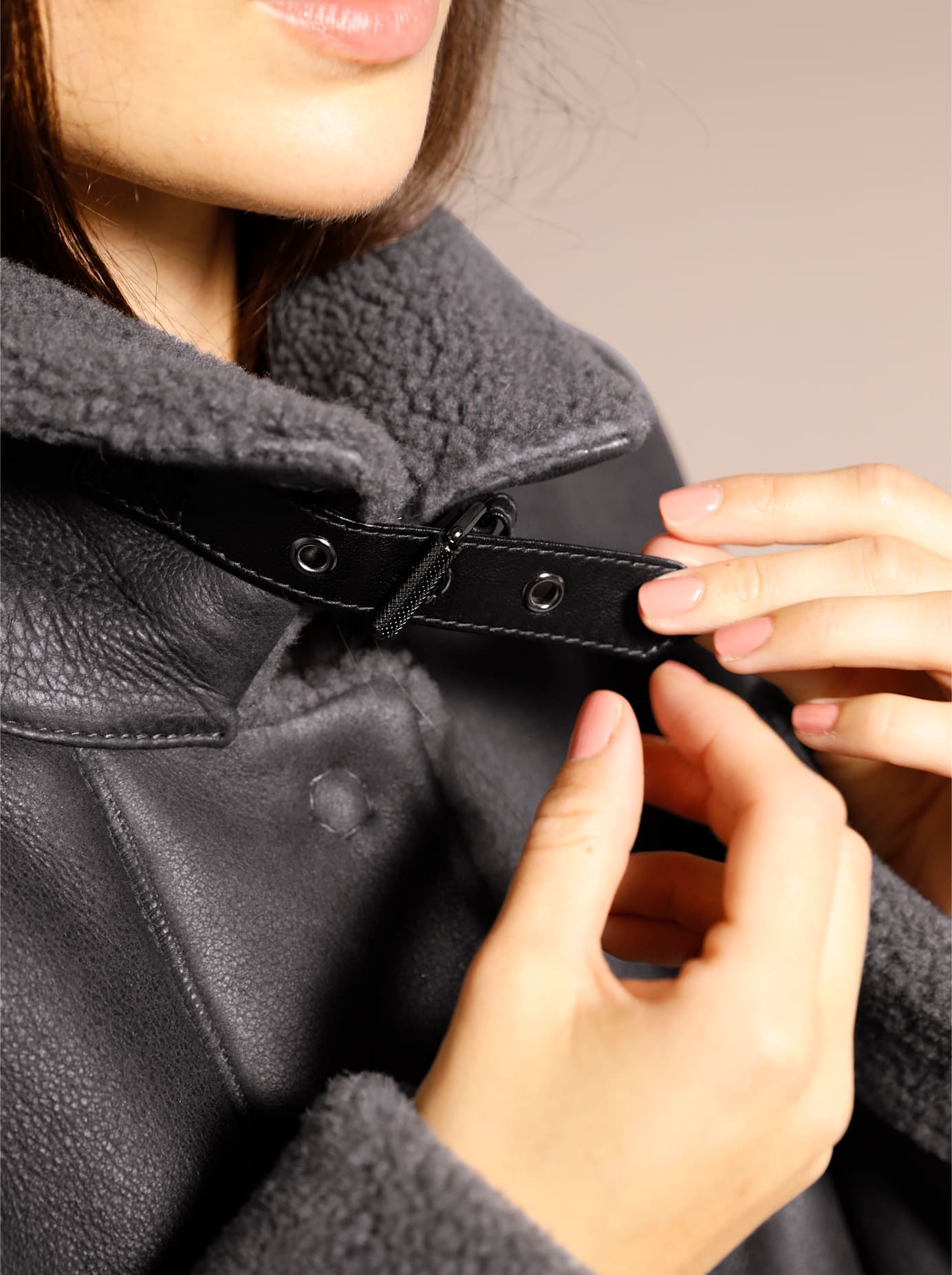 Mainpol Lederjacke, ohne Kapuze