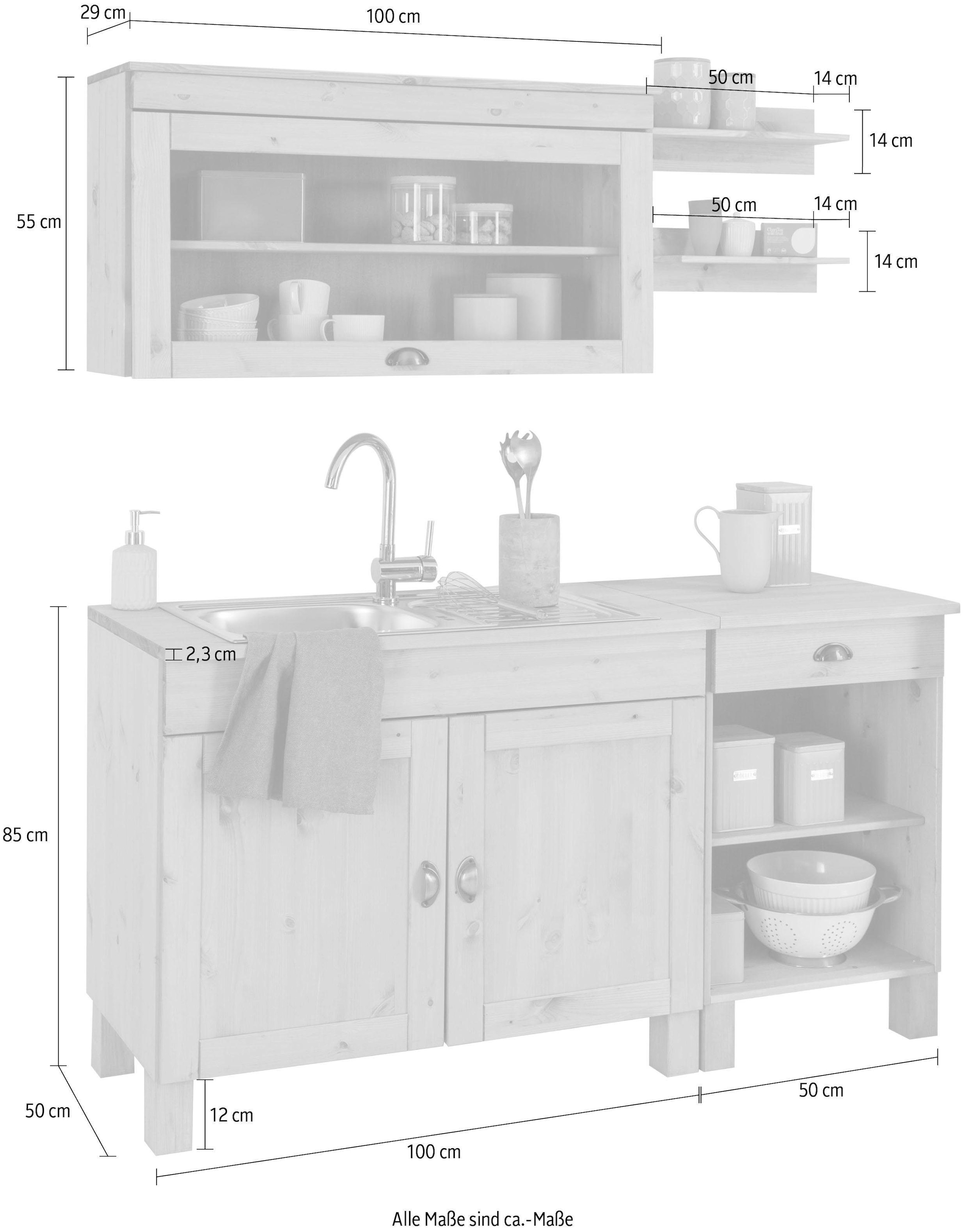 Home affaire Küchenzeile »Oslo«, Breite 150 cm, ohne E-Geräte