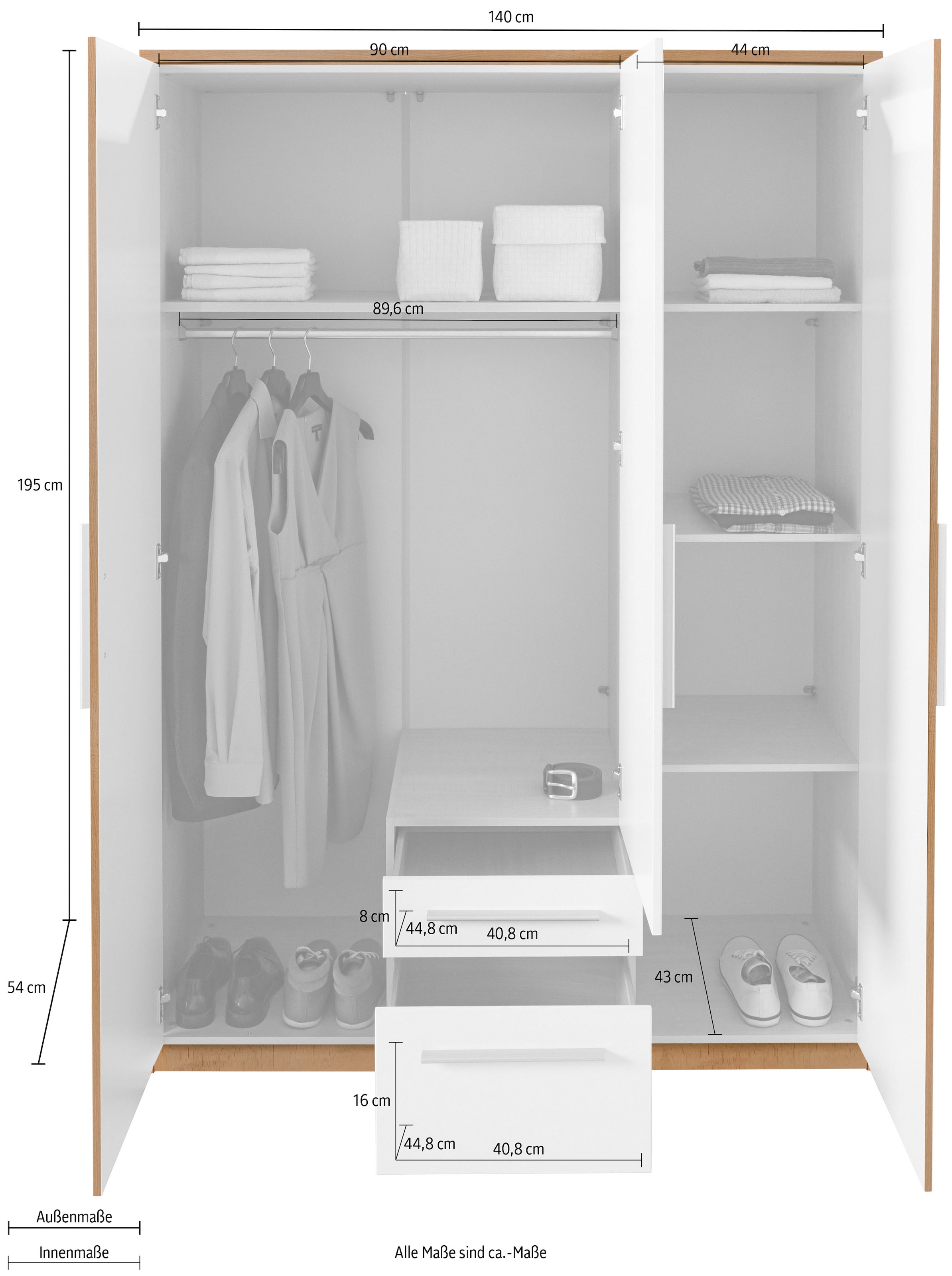 priess Kleiderschrank in 3 Breiten