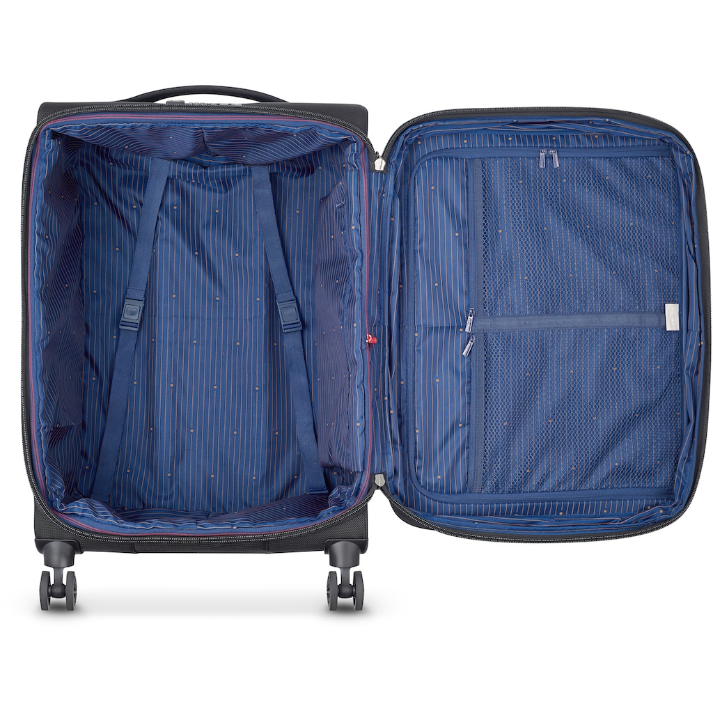 Delsey Weichgepäck-Trolley »Montmartre Air 2.0, 55 cm, schwarz«, 4 Rollen, aus recyceltem Material; mit Volumenerweiterung