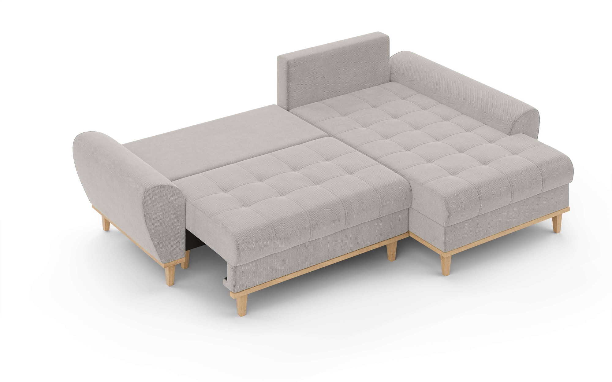 Home affaire Ecksofa »Ahrdorf mit Bettfunktion und Bettkasten, Maße: B/H/T 268/86/175 cm«, L-Form mit 3 Rückenkissen und moderne gerundete Armlehnen