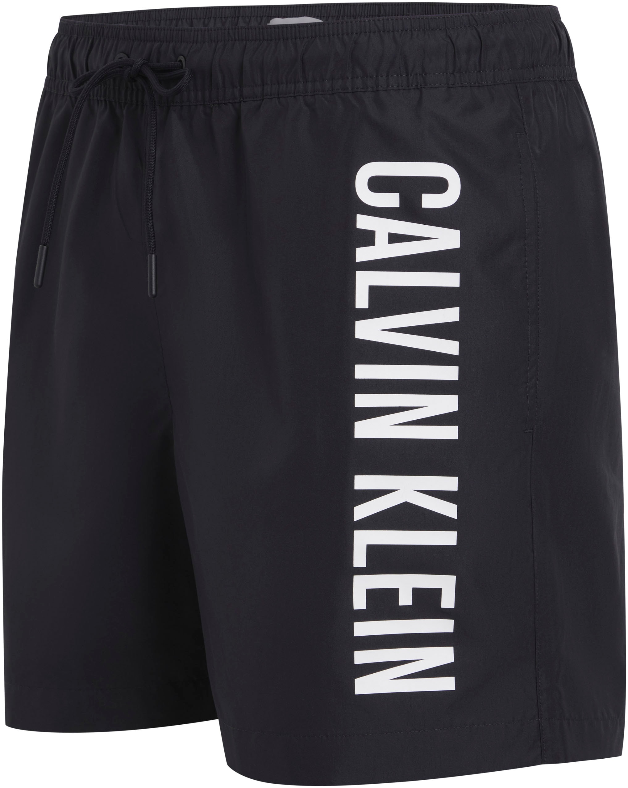 Calvin Klein Swimwear Badeshorts »MEDIUM DRAWSTRING«, mit kontrastfarbenem Logo-Schrifztug am Bein