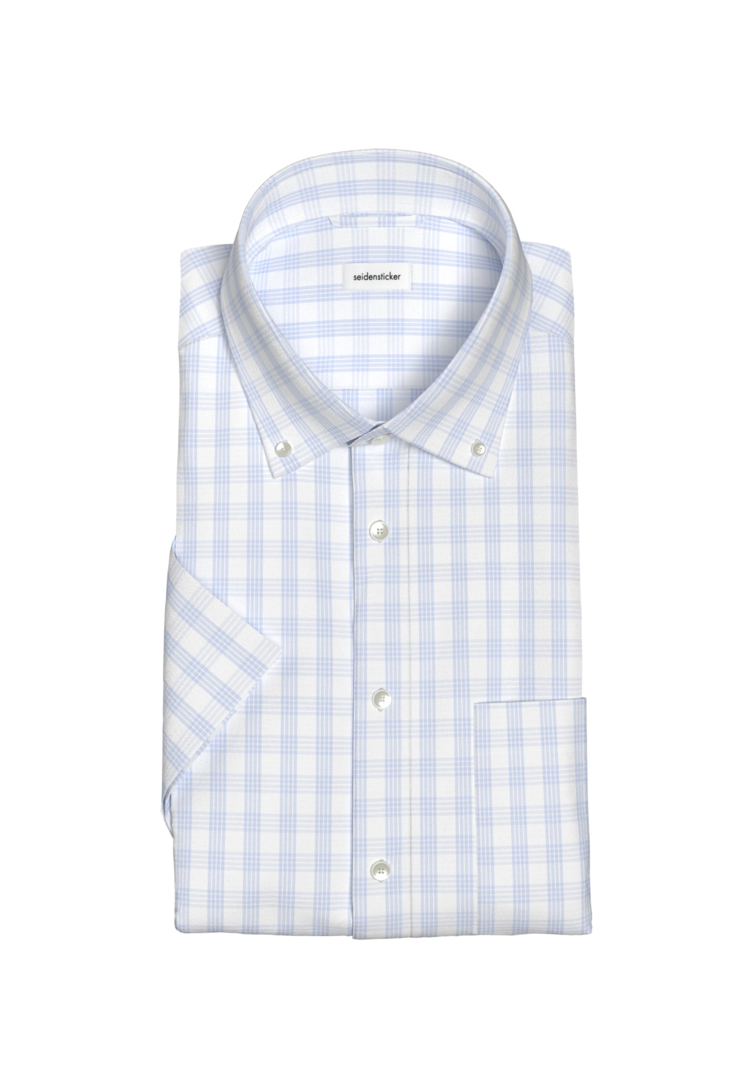 seidensticker Businesshemd »Comfort«, Comfort Kurzarm Button-Down-Kragen Karo