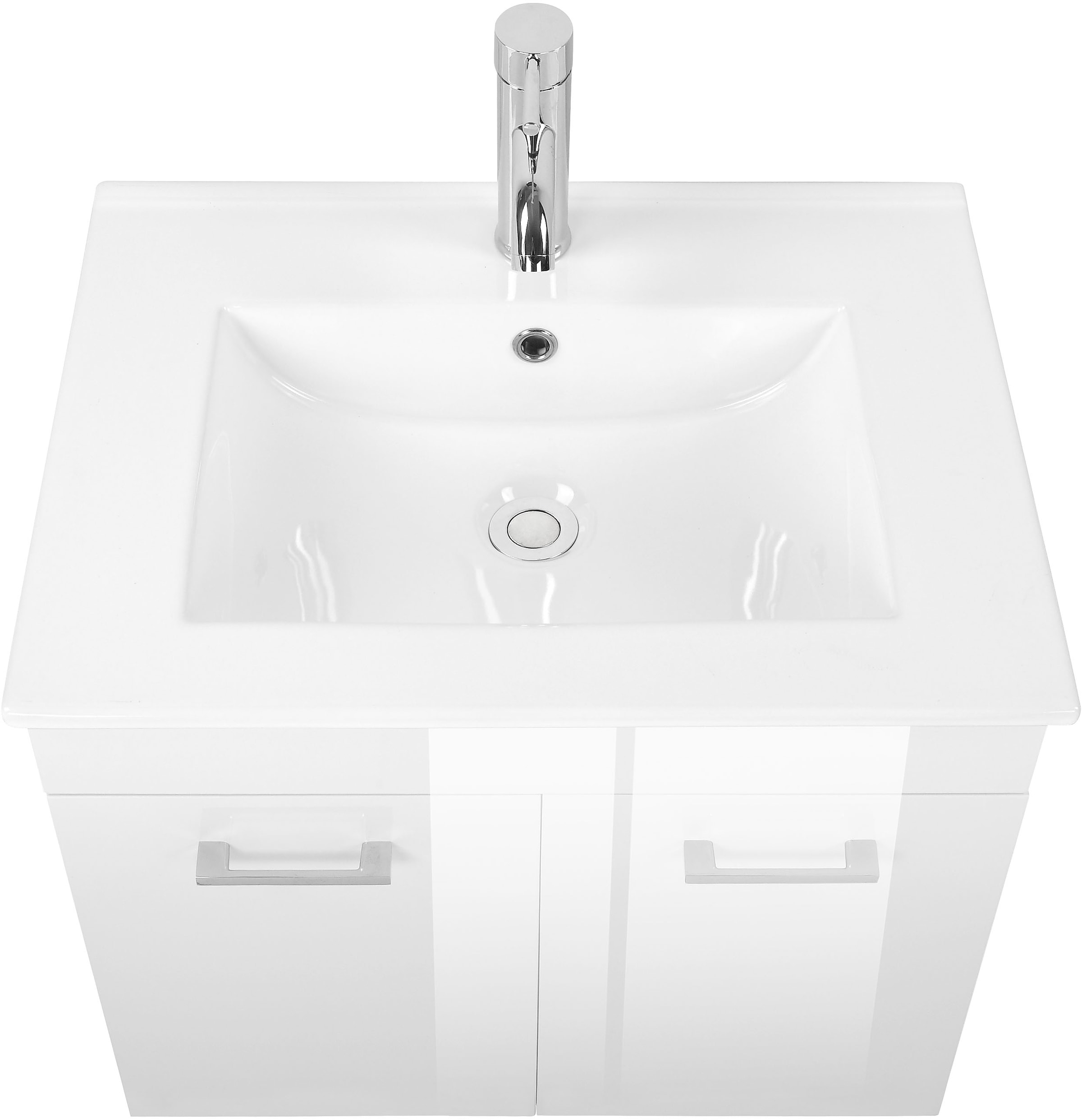 welltime Waschtisch »Florenz, Breite 60cm, 2 Tür, 2 Fächer, MDF-Front«, Waschplatz mit 2 Türen,in verschiedenen Farben erhältlich, Badmöbel