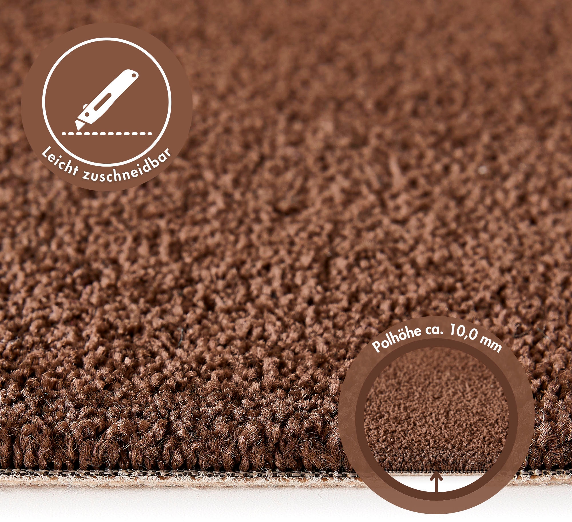 Andiamo Teppichboden »Sophie, Frisee-Velours, Made in Netherlands« rechteckig 12 mm Höhe Uni Farben, Breite 400 cm oder 500 cm, strapazierfähig & pflegeleicht