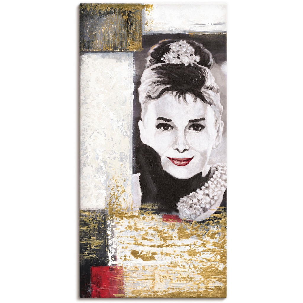 Artland Leinwandbild »Hollywood Legenden VI - Audrey Hepburn«, Porträts, (1 St.)